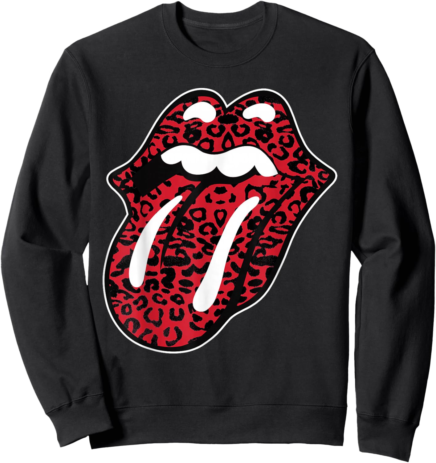 Official Rolling Stones Leopard Tongue Sweatshirt - Sweatshirt | Black