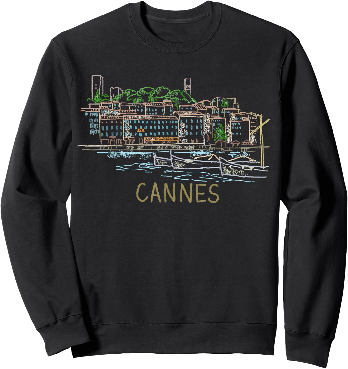 Cannes France Art Gift Men Women Sweatshirt - Sweatshirt | Black