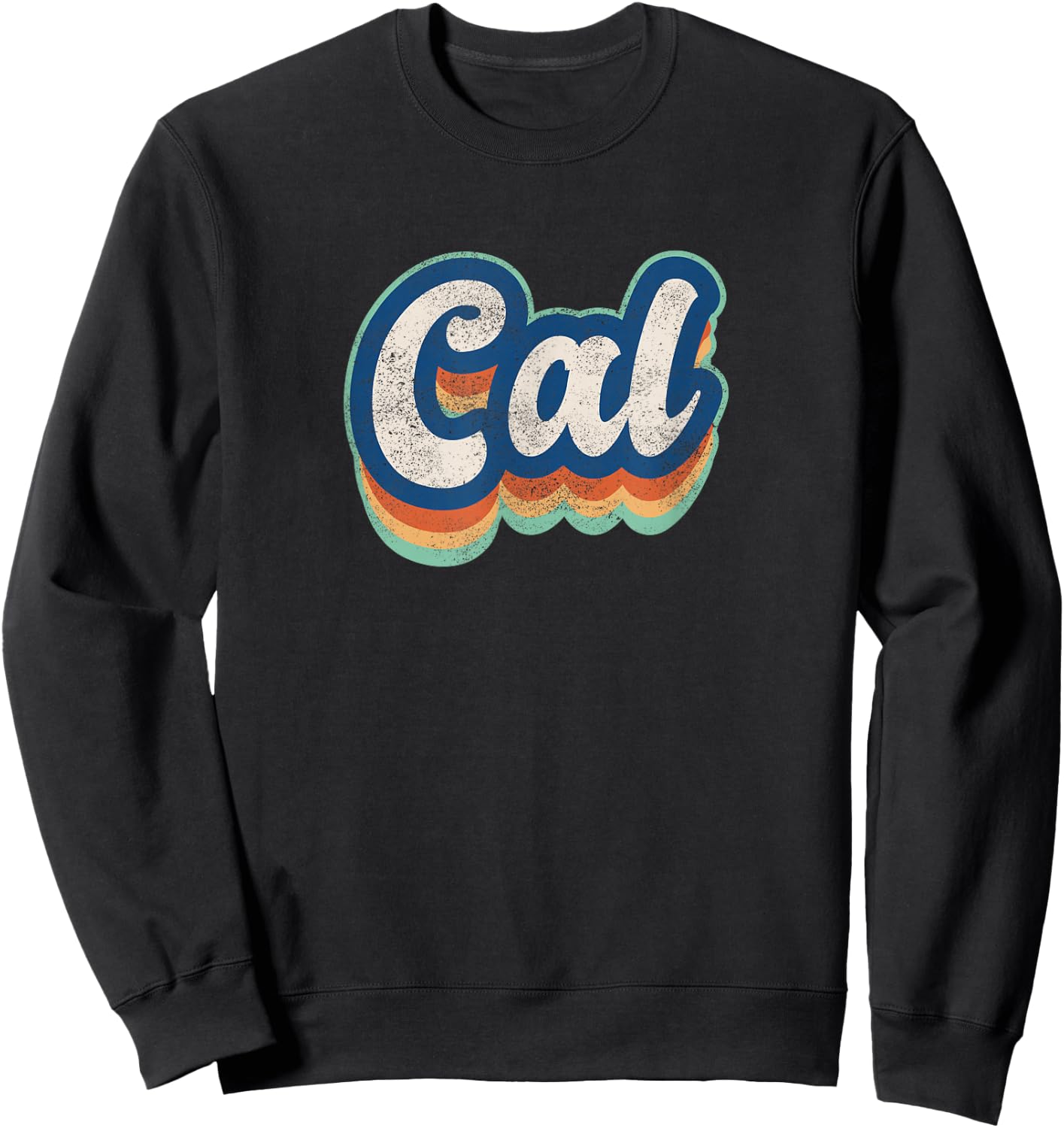 Cal First Name Boy Vintage Style 70s 80s Personalized Sweatshirt - Sweatshirt | Black