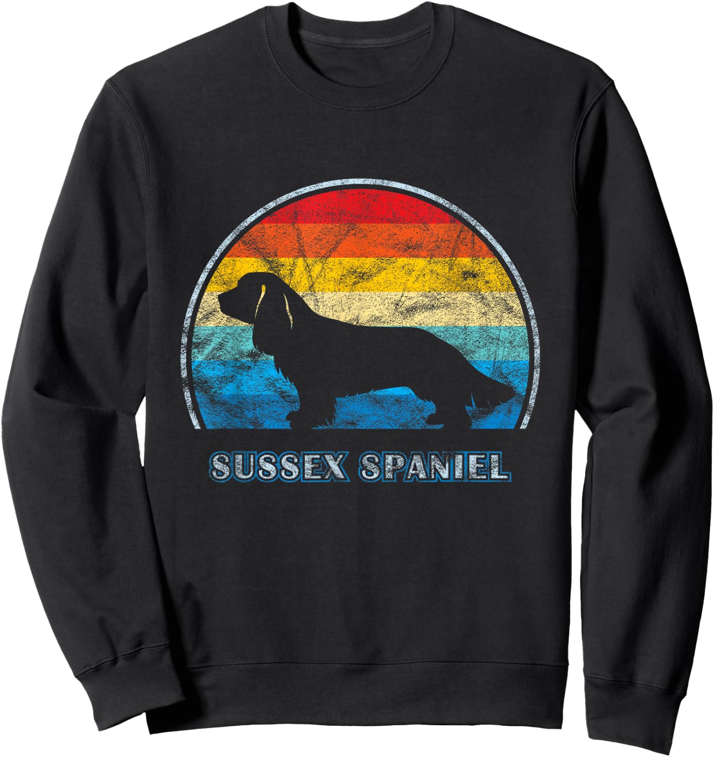 Sussex Spaniel Vintage Design Dog Sweatshirt - Sweatshirt | Black
