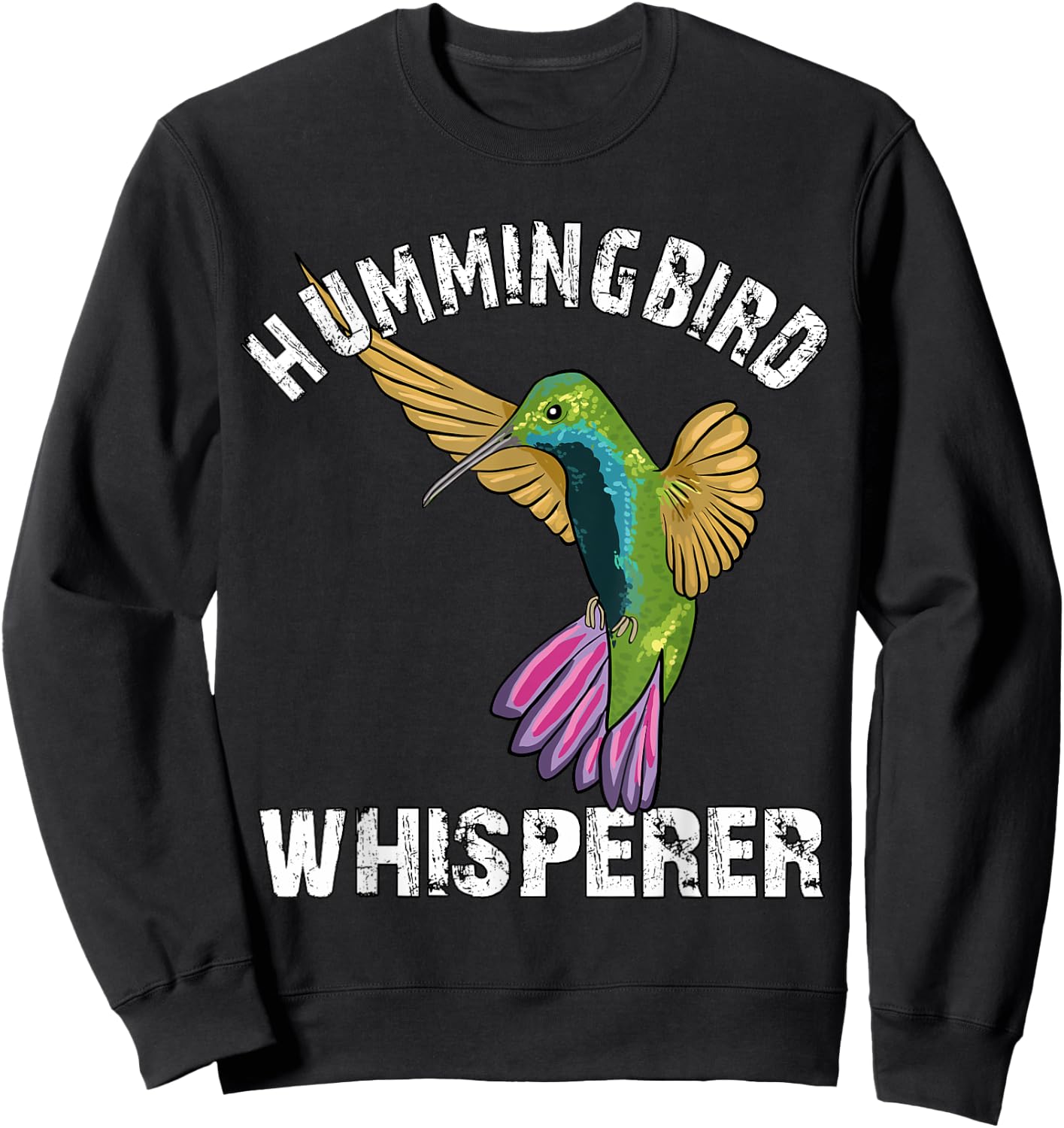 Hummingbird Whisperer Lover Hummingbird Art Love Sweatshirt - Sweatshirt | Black