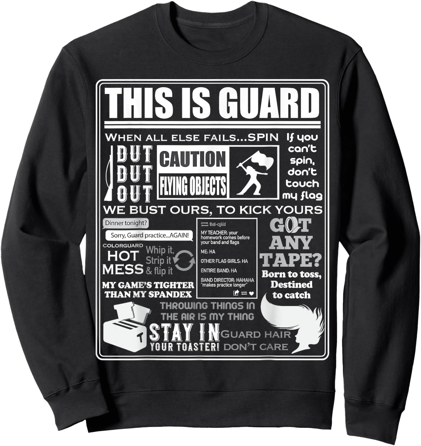 Dies ist Color Guard Funny Color Guard Sayings and Memes Sweatshirt - Sweatshirt | Black