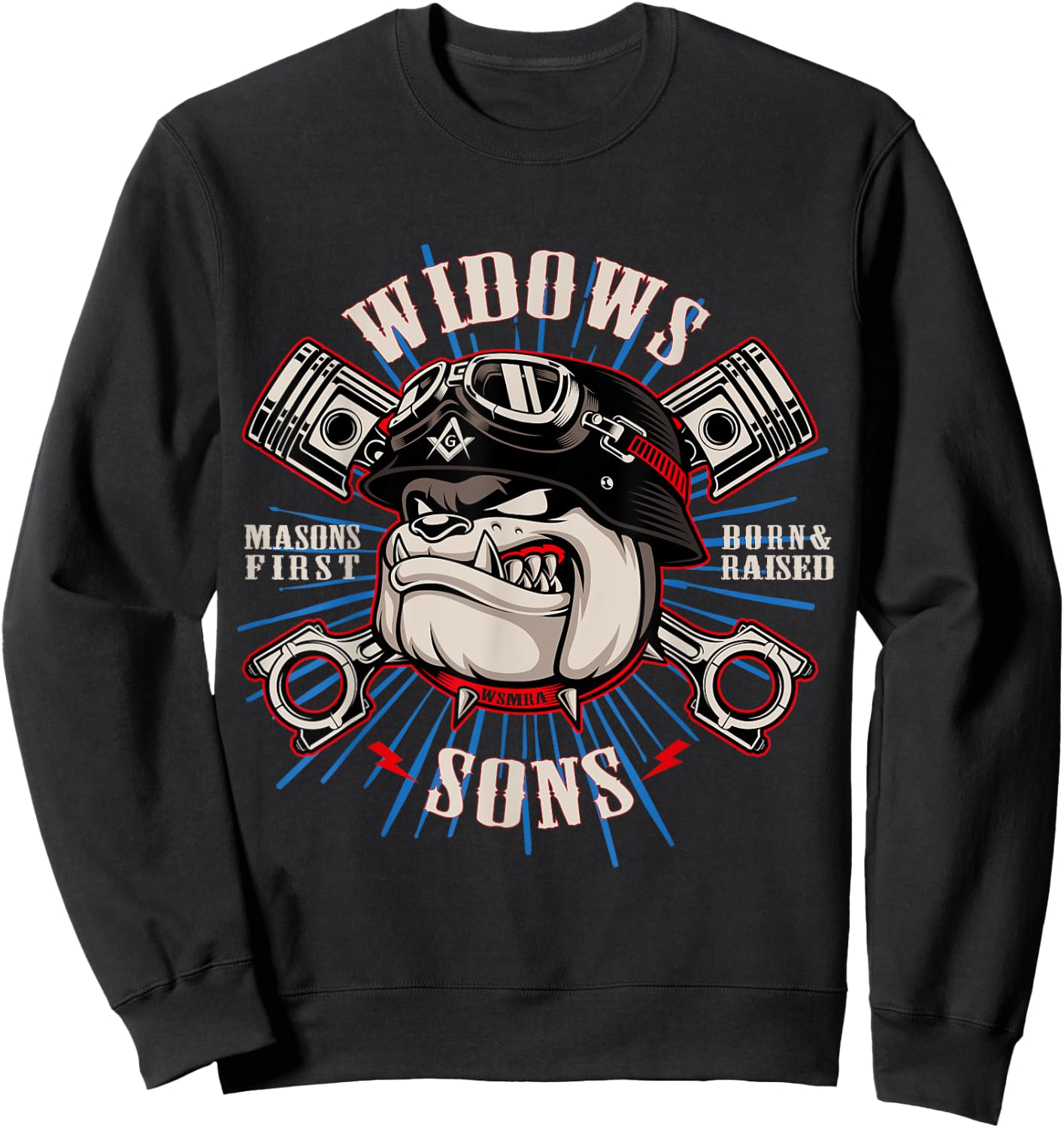 Bulldog Widows Sons Masonic Men Women Sweatshirt - Sweatshirt | Black