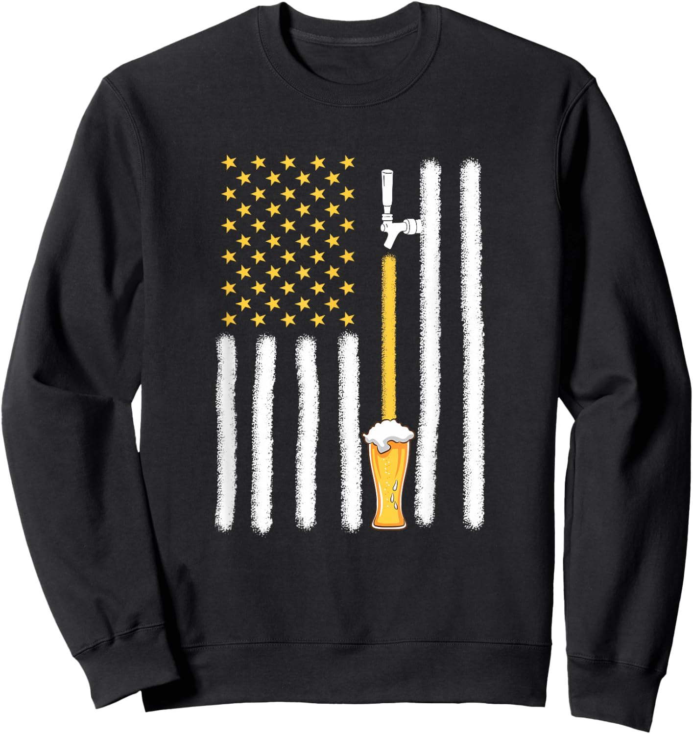 Craft Beer American Flag USA 4th July Brewery Sweatshirt - Sweatshirt | Black