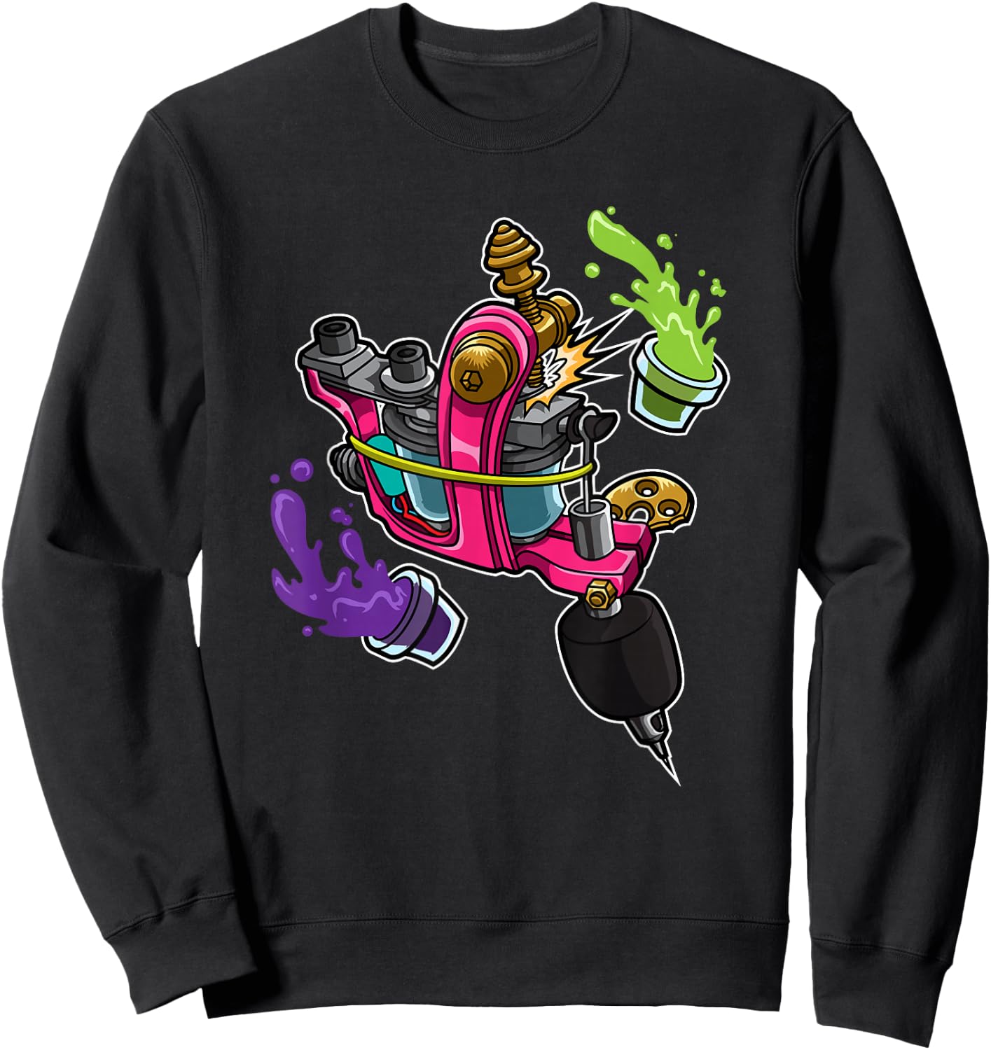 My Coil Loves Colour Tattoo Machine Tattoo Artist Sweatshirt - Sweatshirt | Black