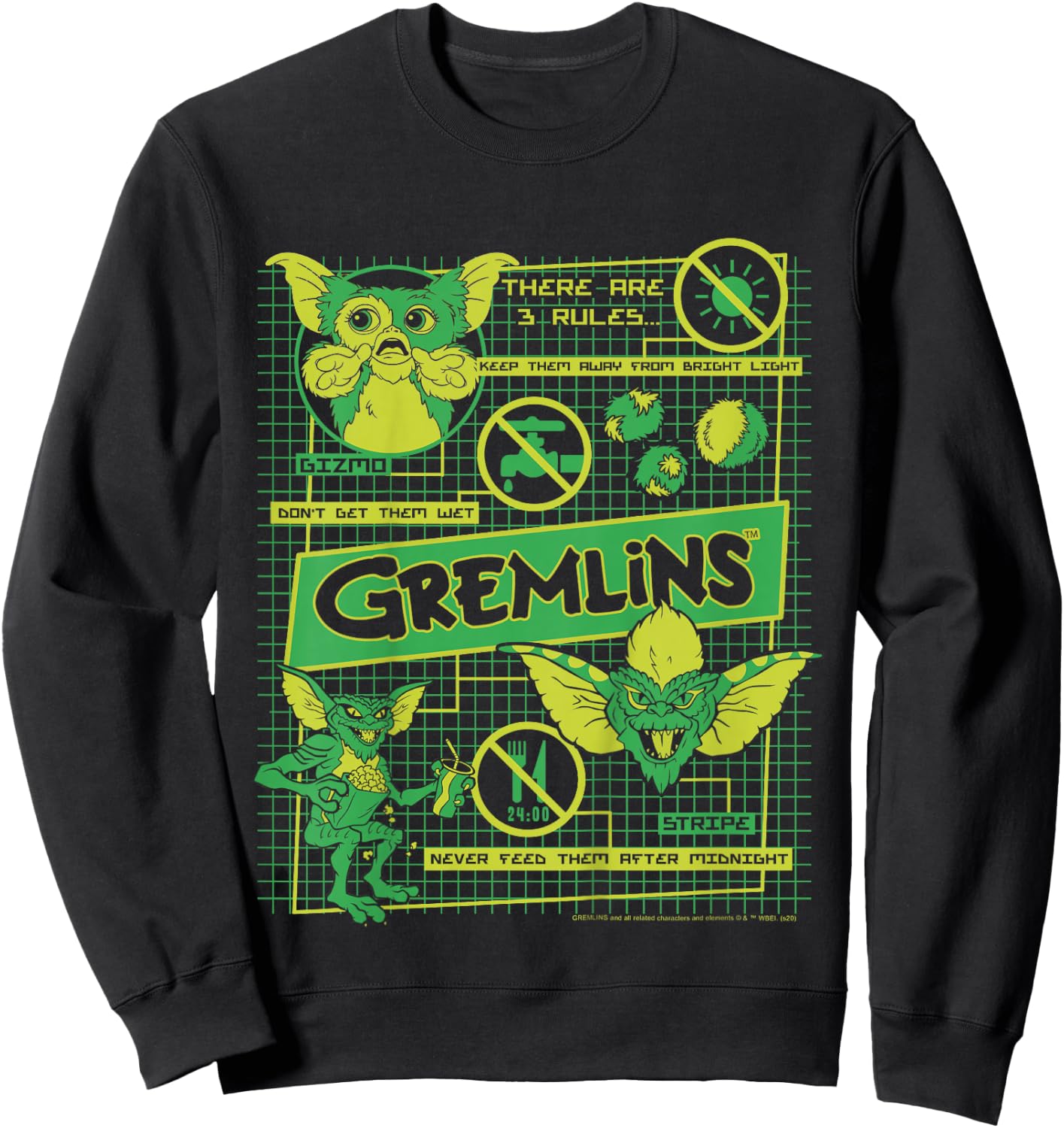 Kids Gremlins Three Rules Schematics Sweatshirt - Sweatshirt | Black