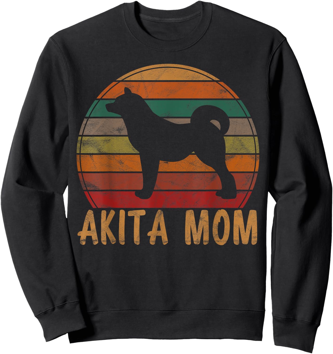 Retro Akita Mom Gift Akita Dog Owner Mother Pet Mama Sweatshirt - Sweatshirt | Black