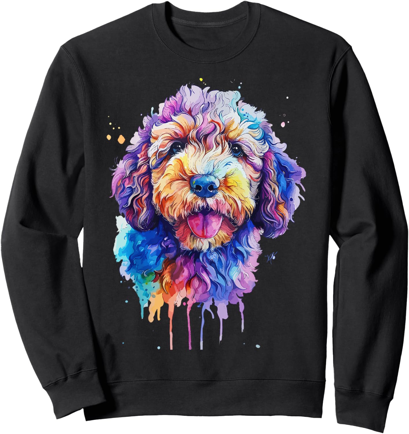 Goldendoodle Lovers Pop Art Colorful Goldendoodle Dog Men Women Kids Sweatshirt - Sweatshirt | Black