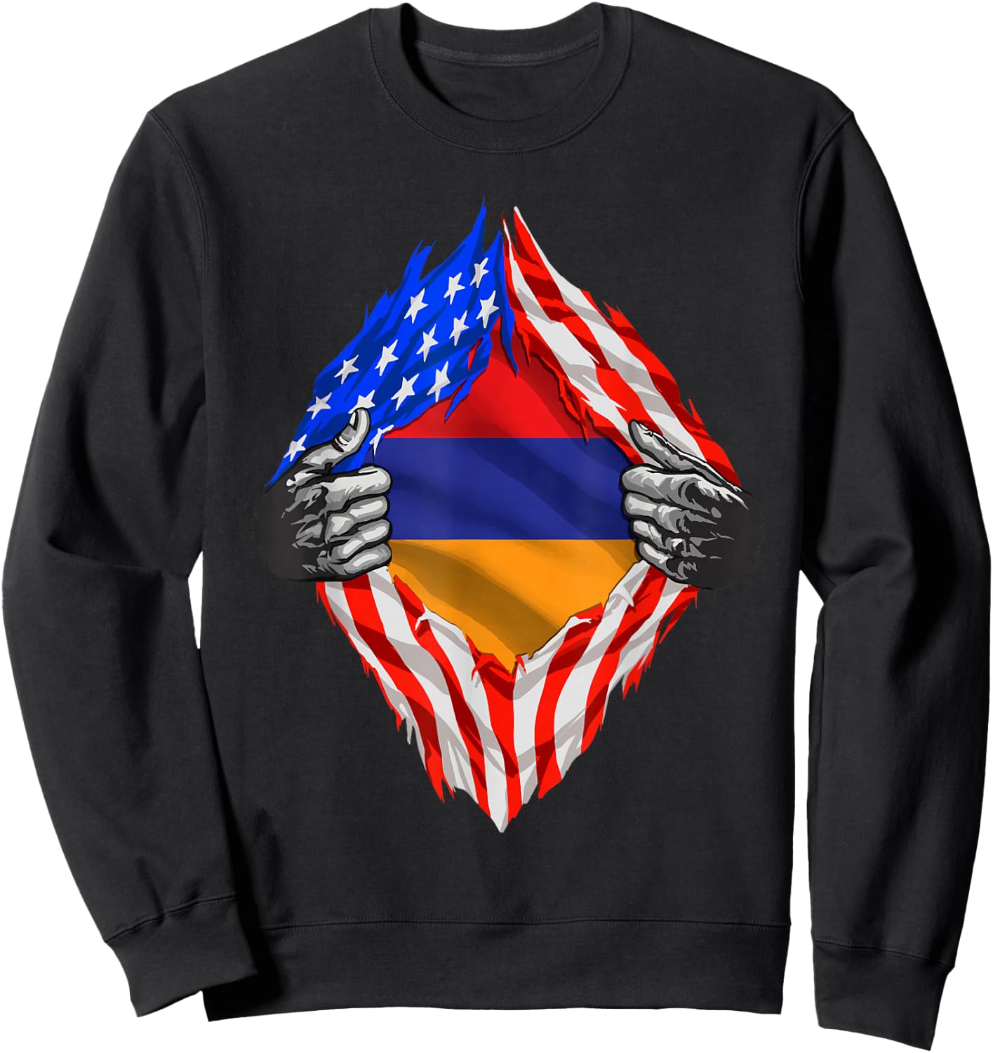 Armenia Super American Armenian Flag Armenia Roots Citizen Sweatshirt - Sweatshirt | Black