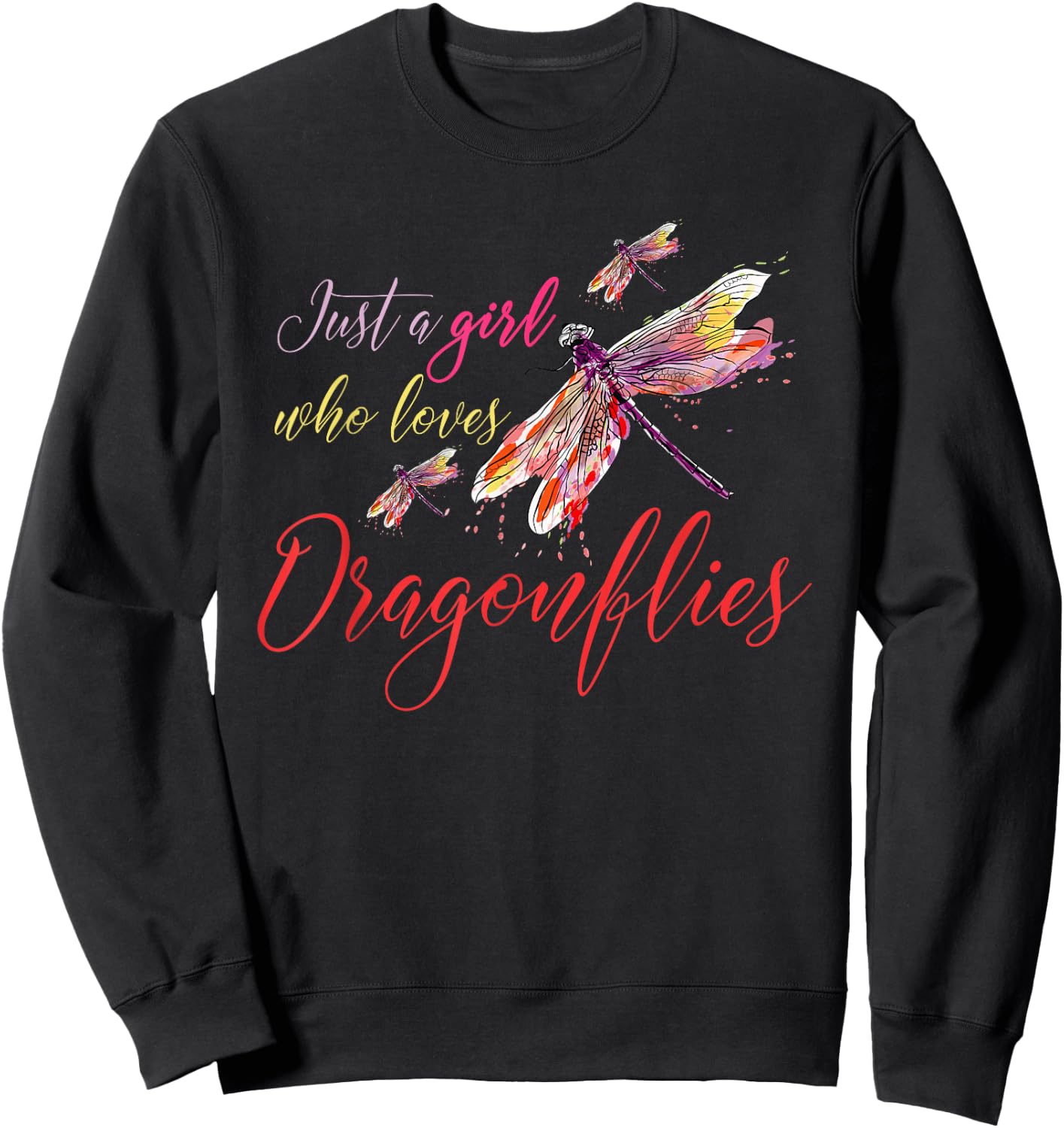 Dragonflies Animals Women Gift Dragonfly Sweatshirt - Sweatshirt | Black