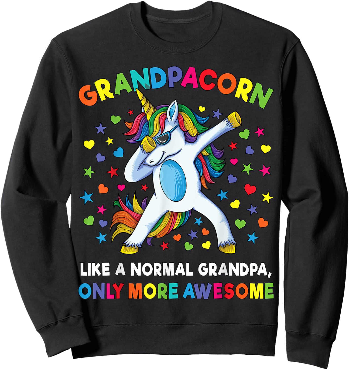 Grandpa Unicorn Boys Party Gift Sweatshirt - Sweatshirt | Black