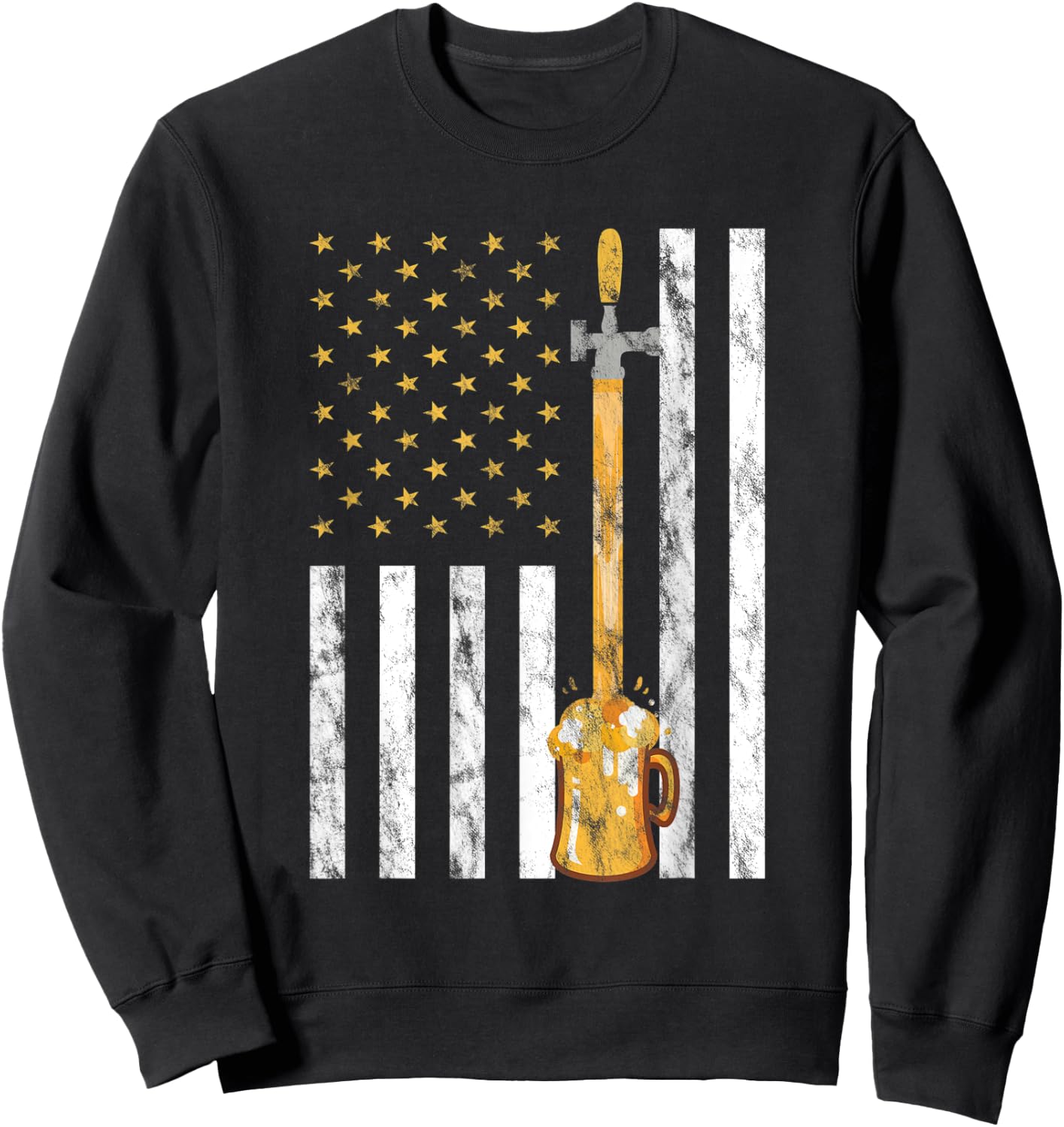 Craft Beer American Flag - USA 4th July Brewery Men Sweatshirt - Sweatshirt | Black