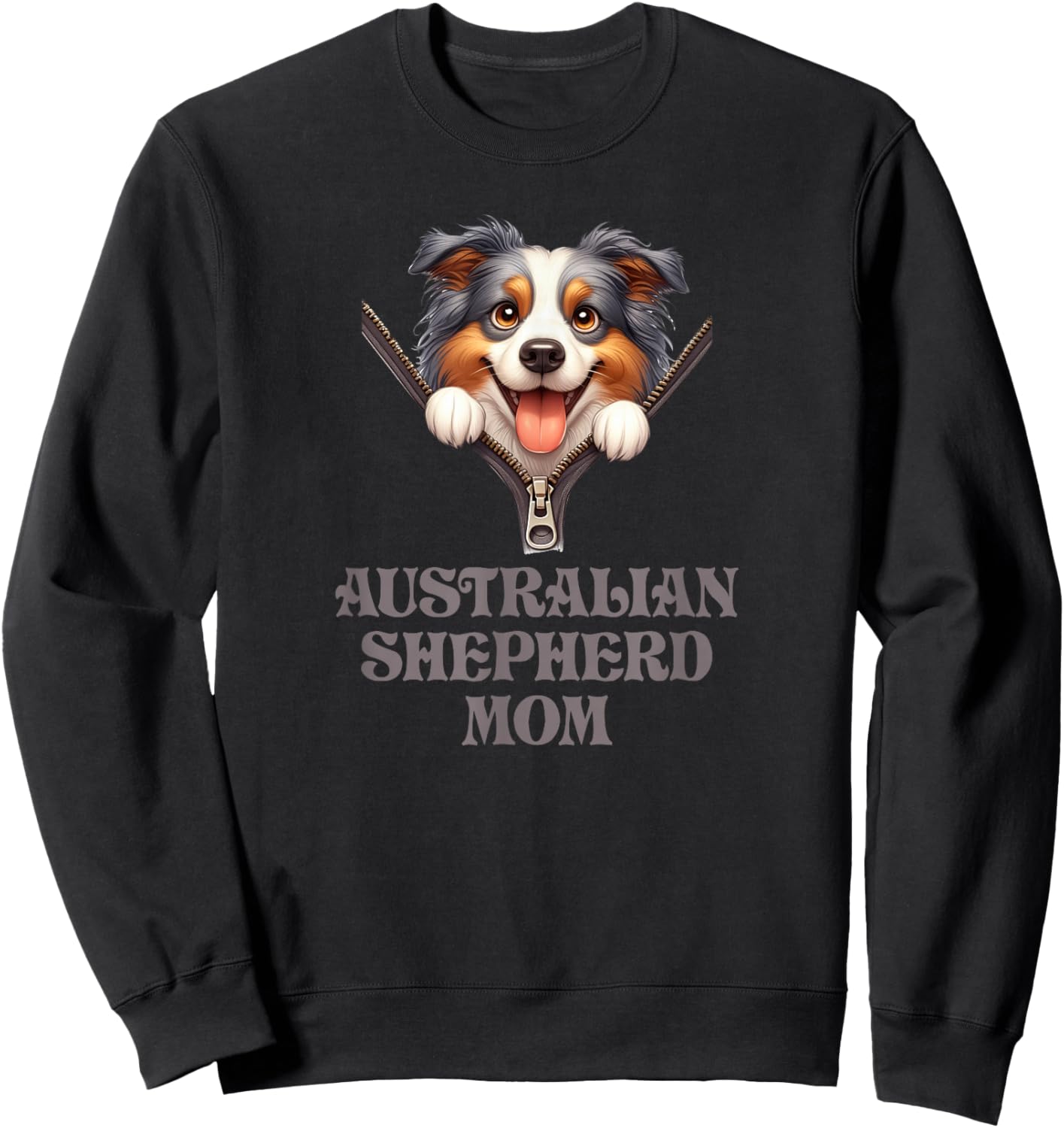 Australian Shepherd Mom Sweatshirt - Sweatshirt | Black