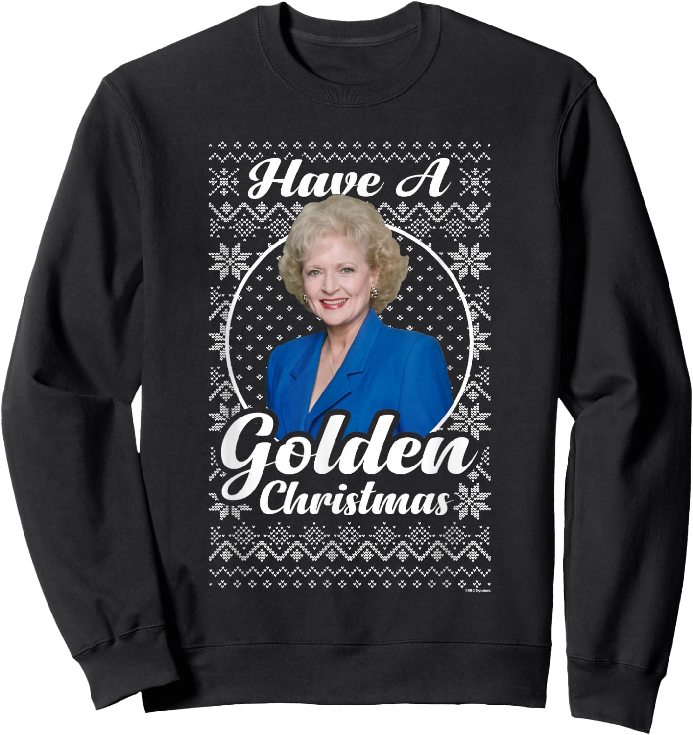 The Golden Girls Iconic Rose Have A Golden Christmas Logo Sweatshirt - Sweatshirt | Black