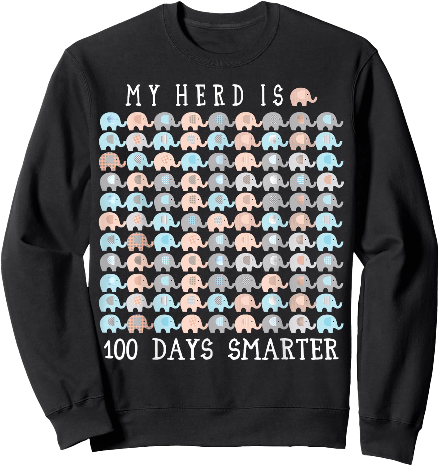 100 Days OF School Elephant Teacher Zoo Themed Sweatshirt - Sweatshirt | Black