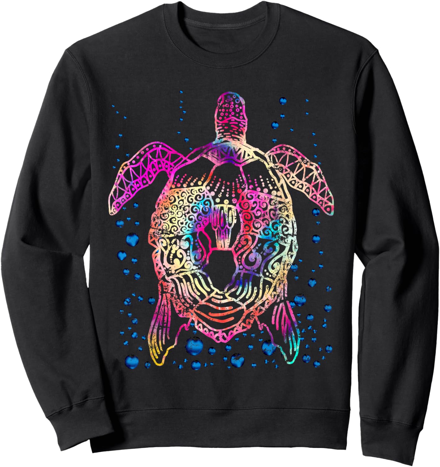 Ocean Animal Tie Dye Tribal Sea Animal Maori Turtle Sweatshirt - Sweatshirt | Black