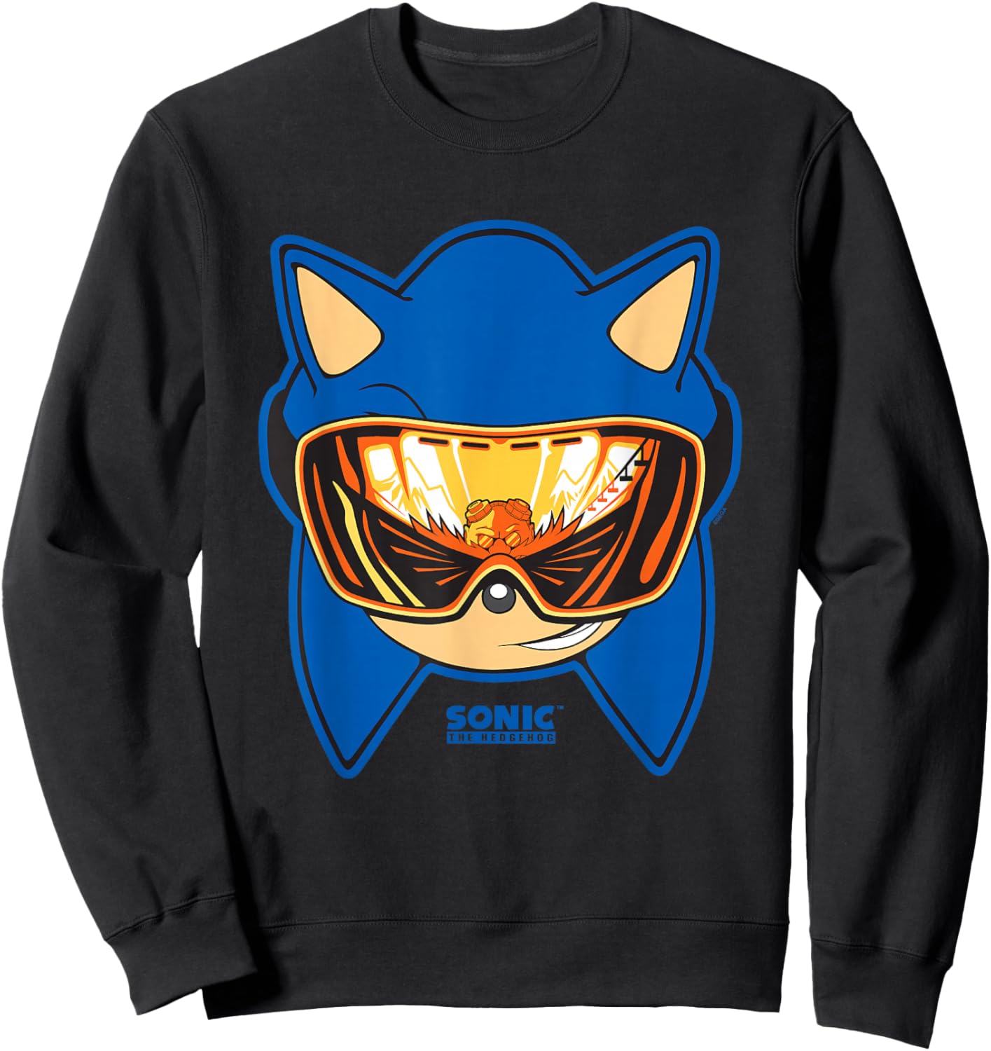 Sonic The Hedgehog Snowboarding Visor Cool Face Shot Sweatshirt - Sweatshirt | Black