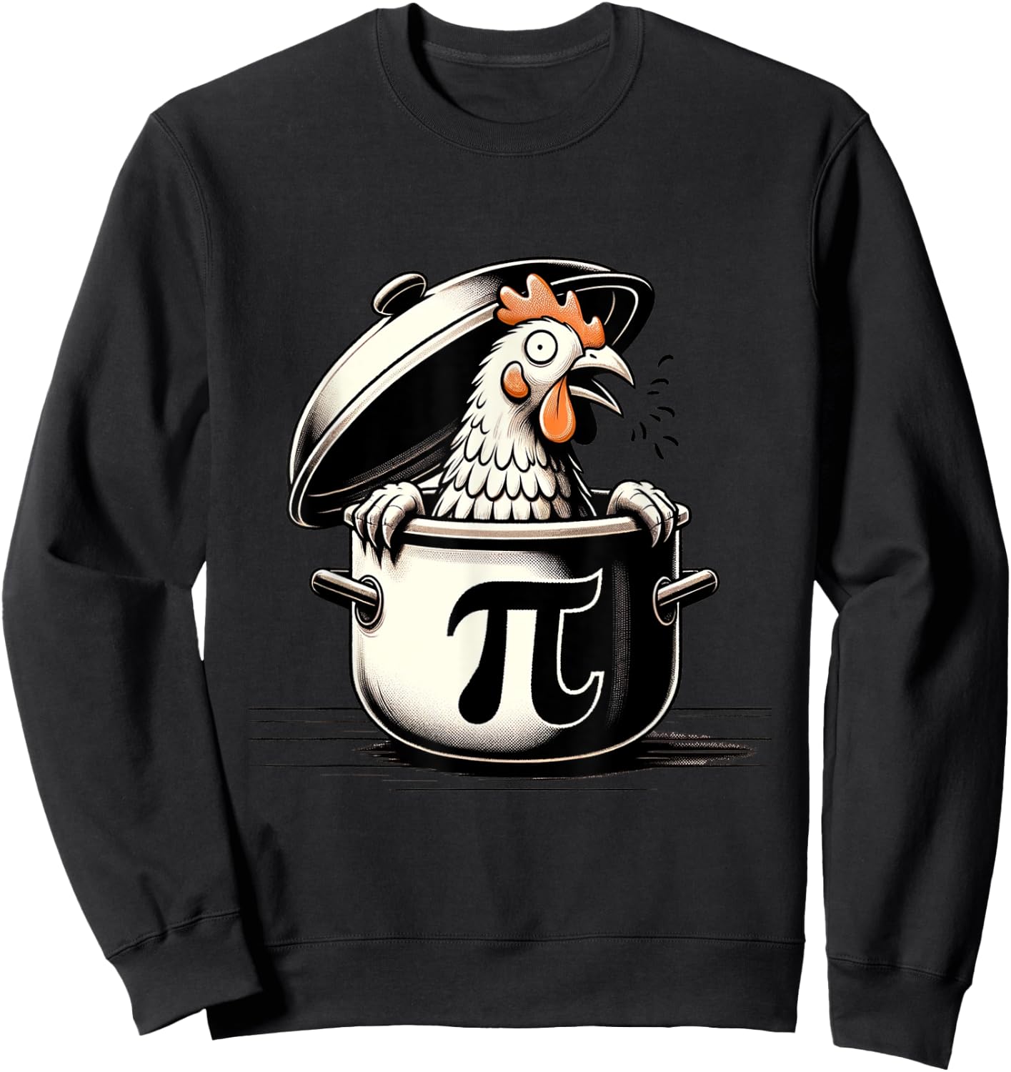 Chicken Pot Pi Funny 2024 Pi Day Math Teacher Men Women Kids Sweatshirt - Sweatshirt | Black