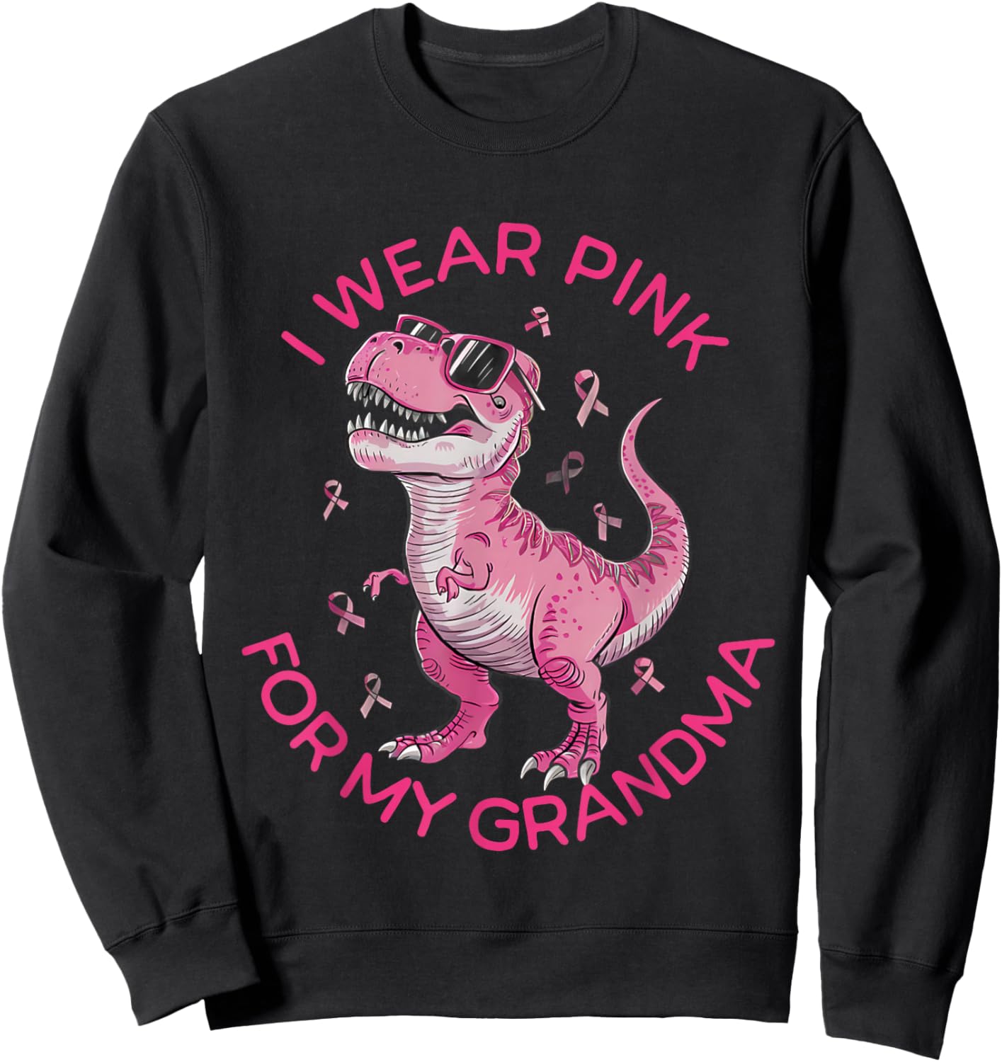 Kids Breast Cancer Awareness I Wear Pink For My Grandma Sweatshirt - Sweatshirt | Black