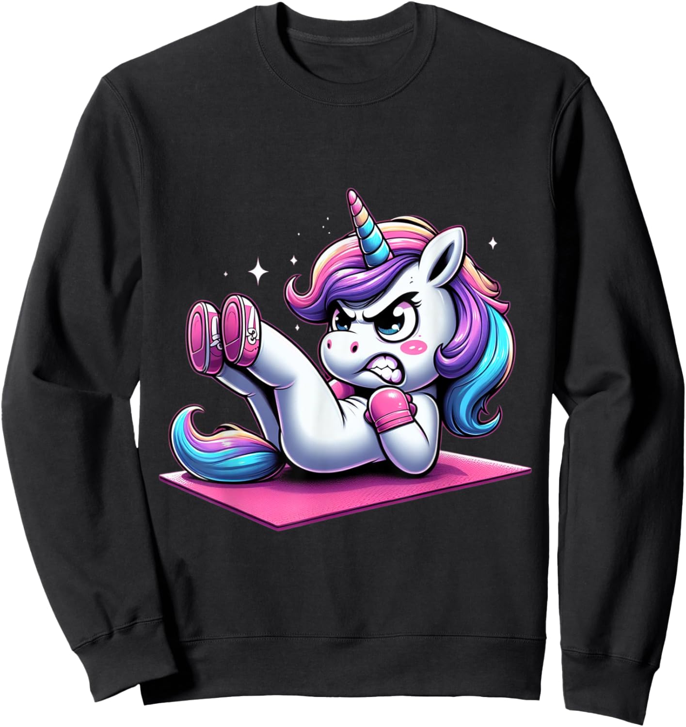 Unicorn Crunches Fitness Gym Boys Girls Men Women Kids Sweatshirt - Sweatshirt | Black