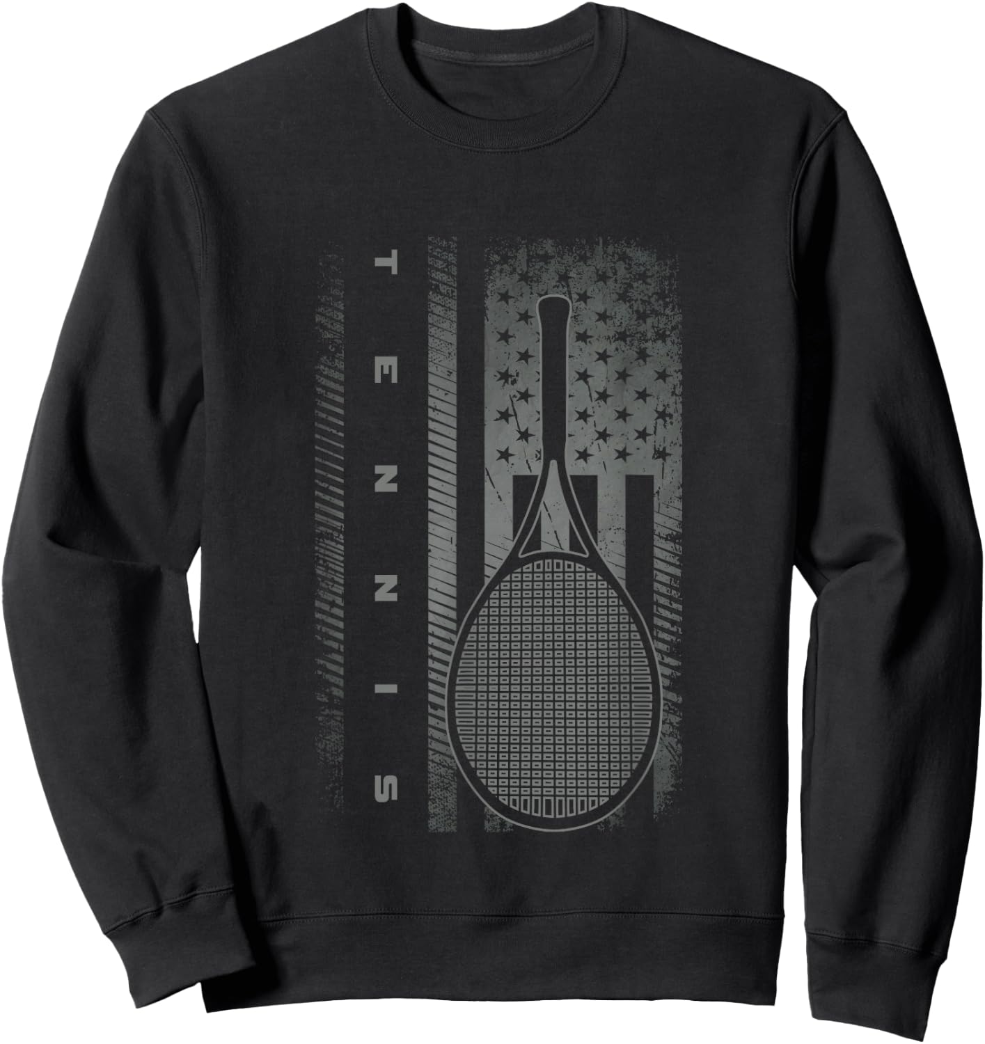 American Flag Tennis Sweatshirt - Sweatshirt | Black