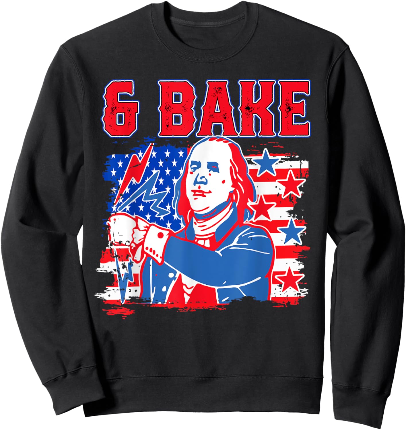 Shake & Bake 4th Of July George Washington Benjamin Franklin Sweatshirt - Sweatshirt | Black