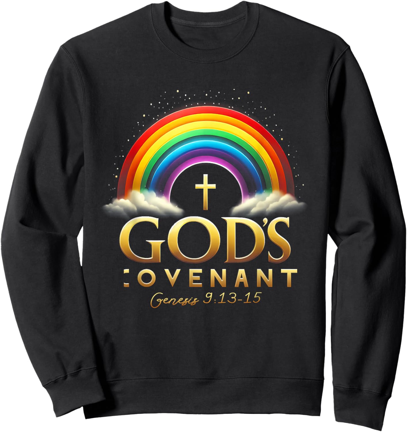 God's Covenant Genesis 9 13-15 Rainbow God's Believers Bible Sweatshirt - Sweatshirt | Black