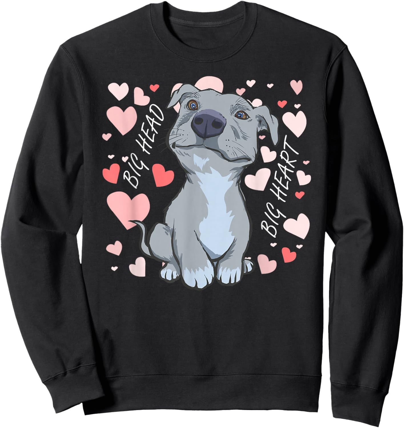 Big Heart Pitbull Valentine Pibble Mum Dog Mom Gift Sweatshirt - Sweatshirt | Black