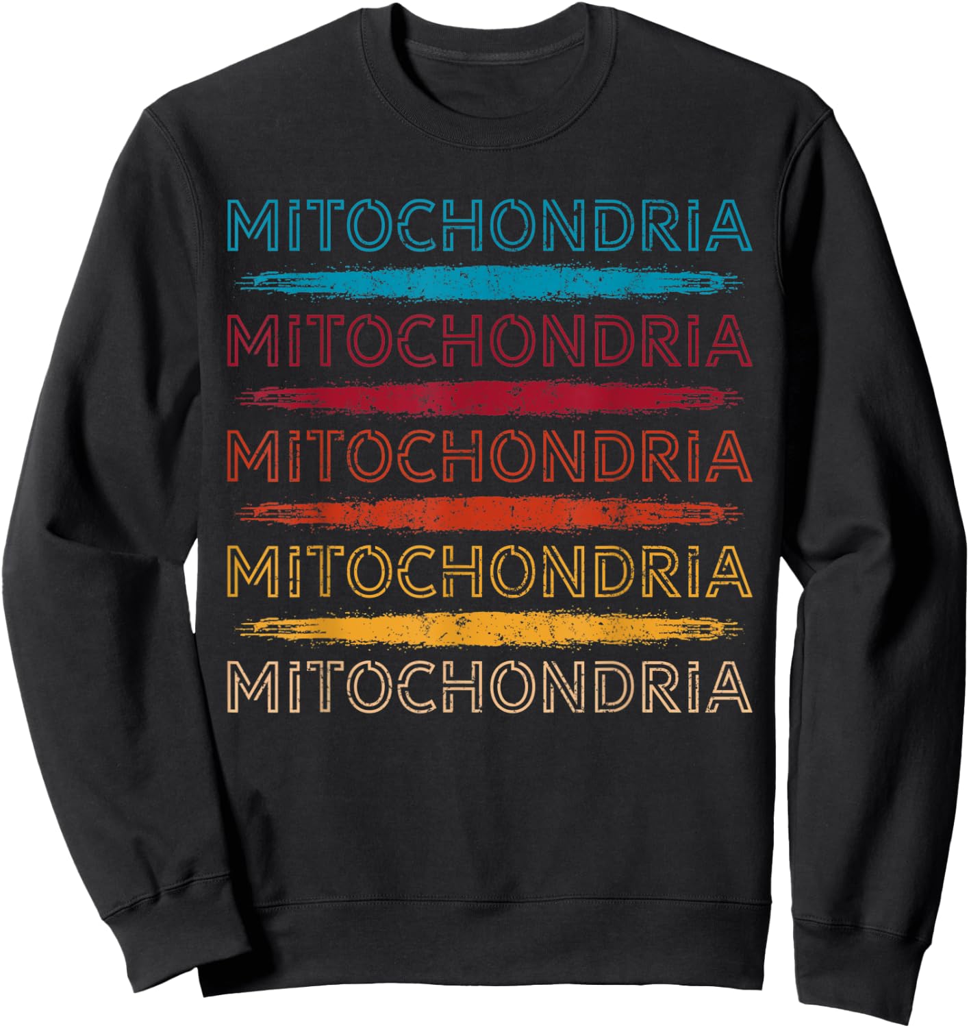 Mitochondria Retro Powerhouse Of The Cell Bacteria Biology Sweatshirt - Sweatshirt | Black