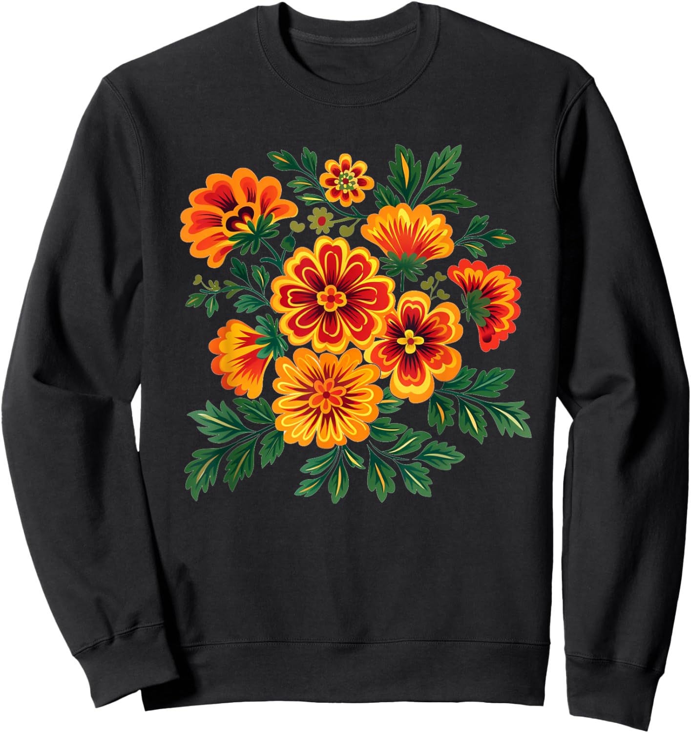 Nice Mexican Cempasuchil Flower for orange Plants Lovers Sweatshirt - Sweatshirt | Black