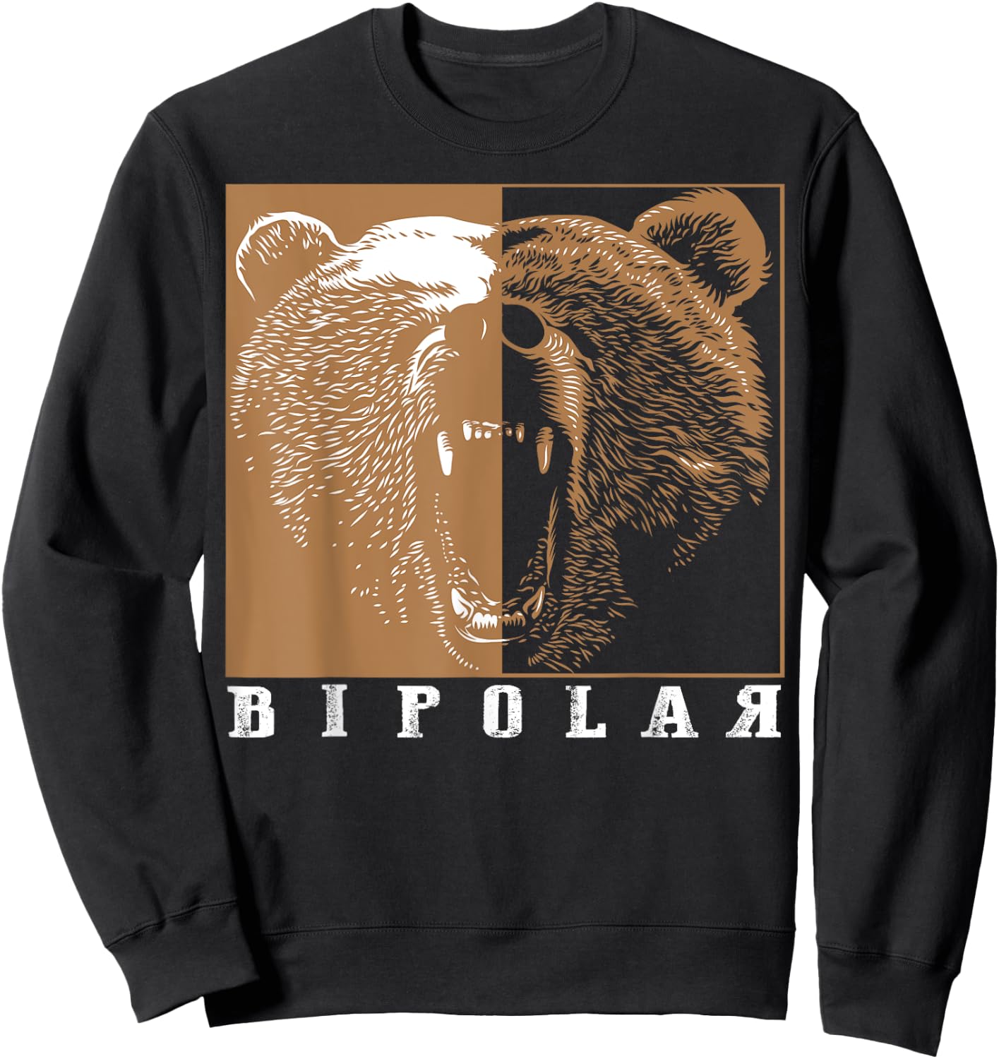 Bipolar | Cute Mental Disorder Polar Bear Gift Sweatshirt - Sweatshirt | Black