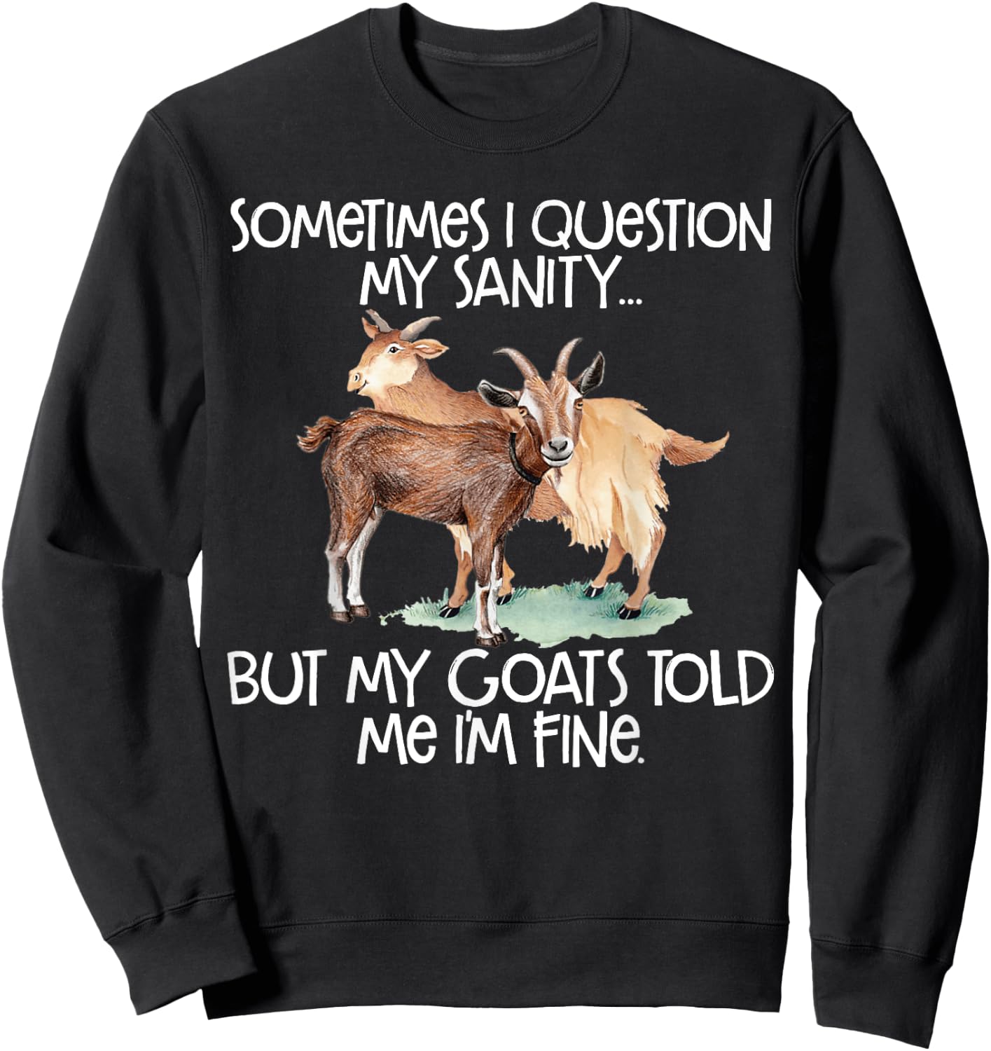 Funny Goat for Crazy People who Speak with Goats Sweatshirt - Sweatshirt | Black