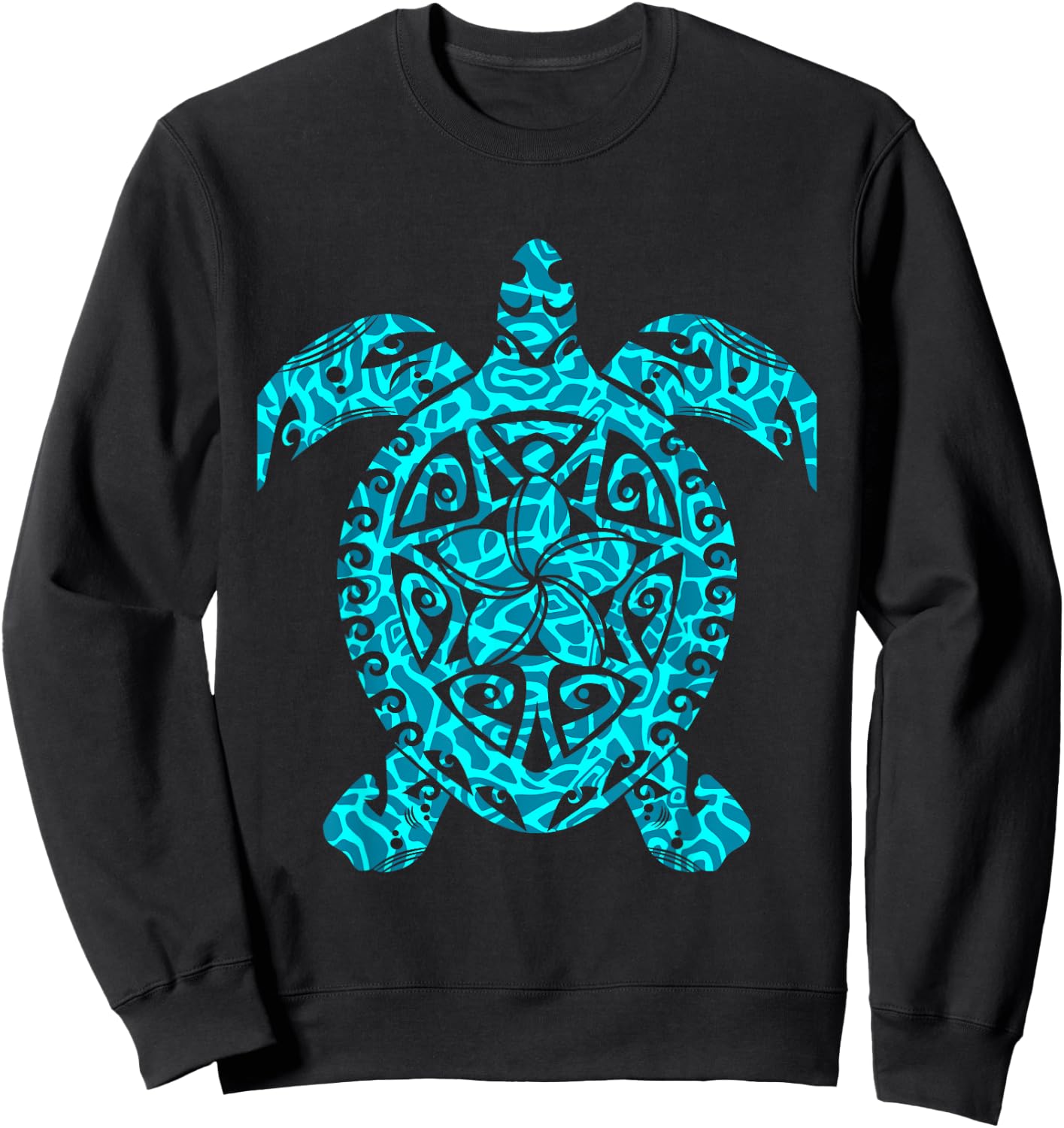 Polynesia Maori Turtle Honu Plumeria Tribal Tattoo Maori Art Sweatshirt - Sweatshirt | Black
