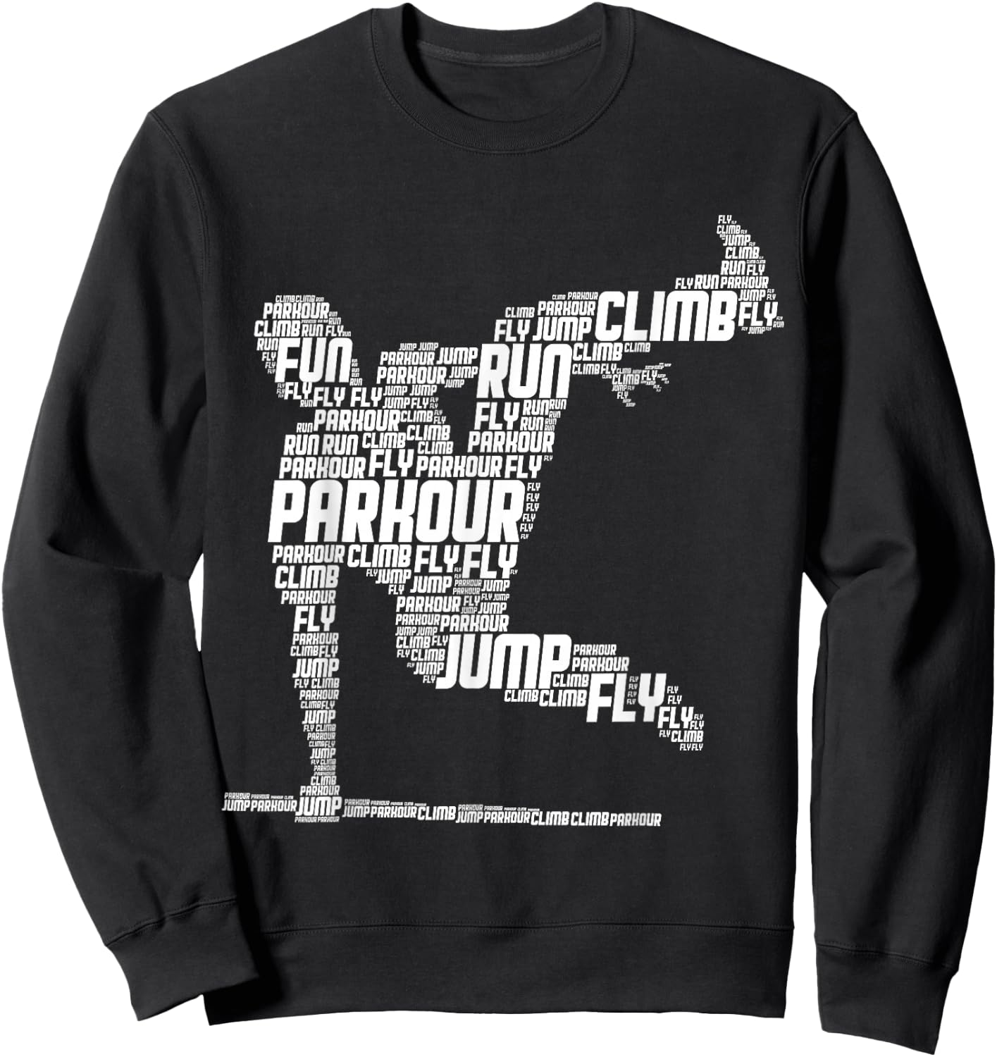 Parkour Freerunner Freerunning Traceur Kids Men Boys Sweatshirt - Sweatshirt | Black