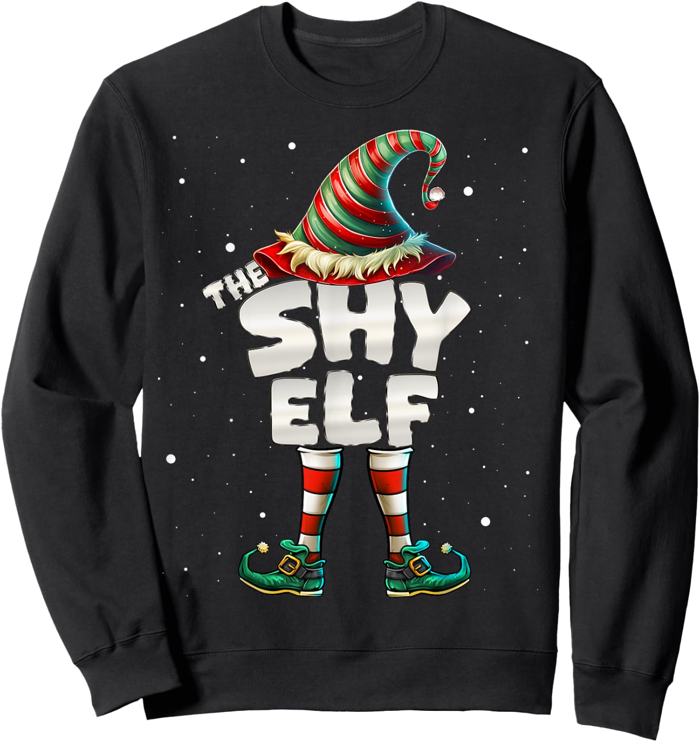 I'm The Shy Elf Family Matching Group Christmas Sweatshirt - Sweatshirt | Black