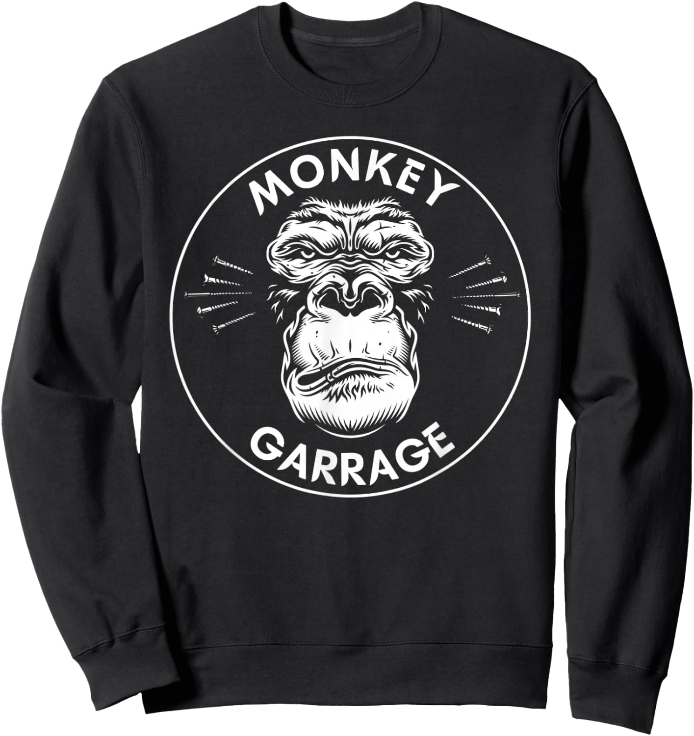 Monkey Garage: Gas Station Screwed Up Ape Head Sweatshirt - Sweatshirt | Black