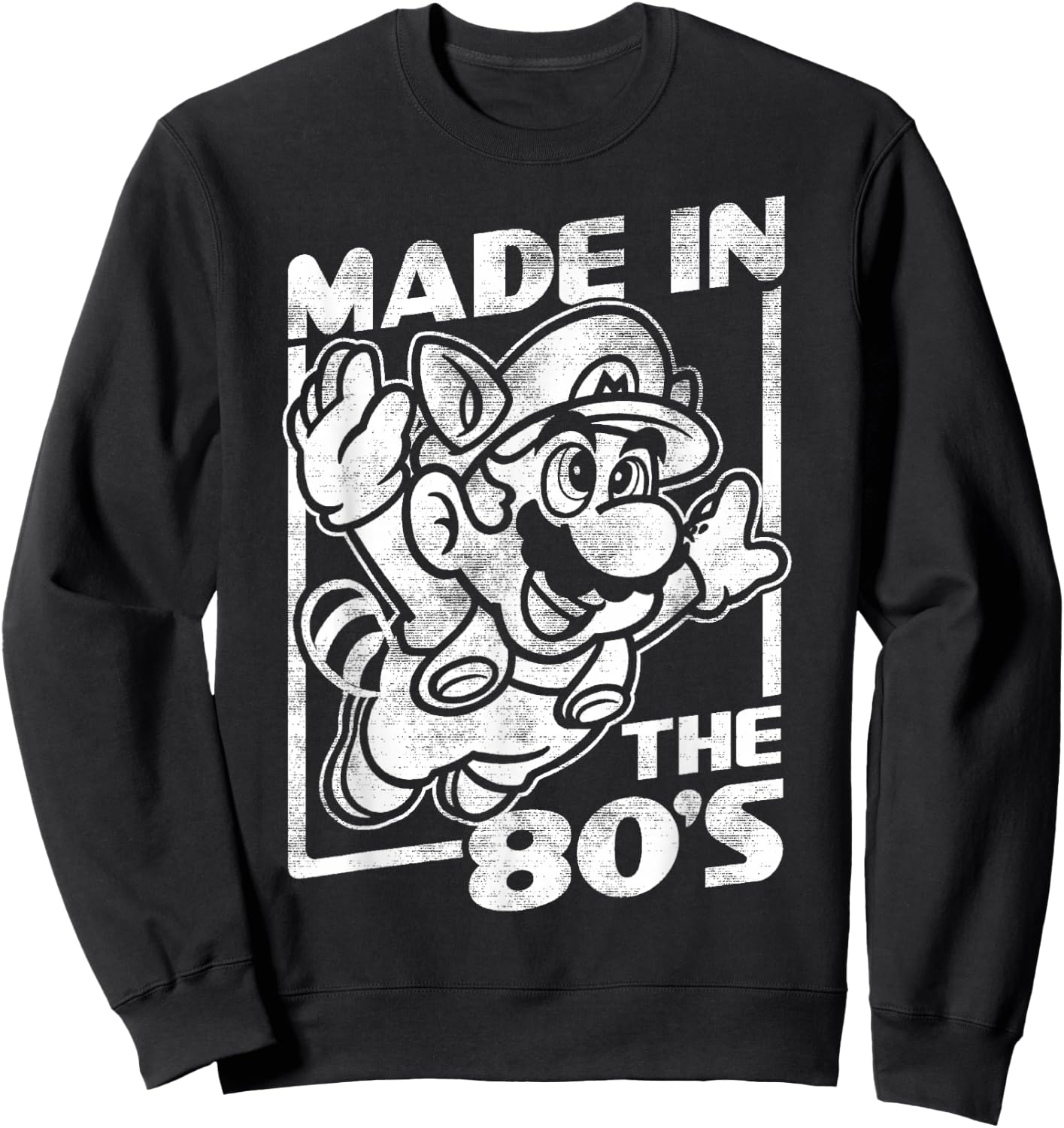 Super Mario Bros 3 Tanooki Mario Made In The 80's Vintage Sweatshirt - Sweatshirt | Black