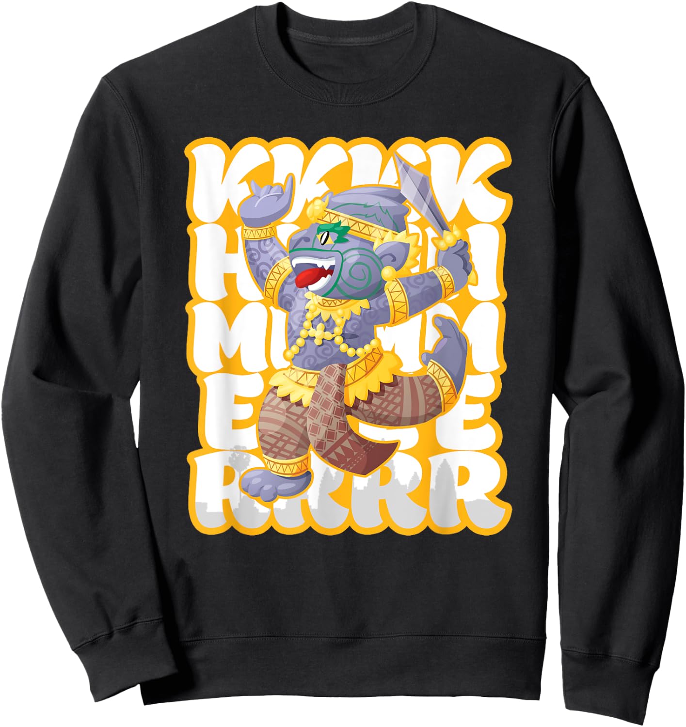 Cambodian Khmer Angkor Hanuman Monkey King Love Sweatshirt - Sweatshirt | Black