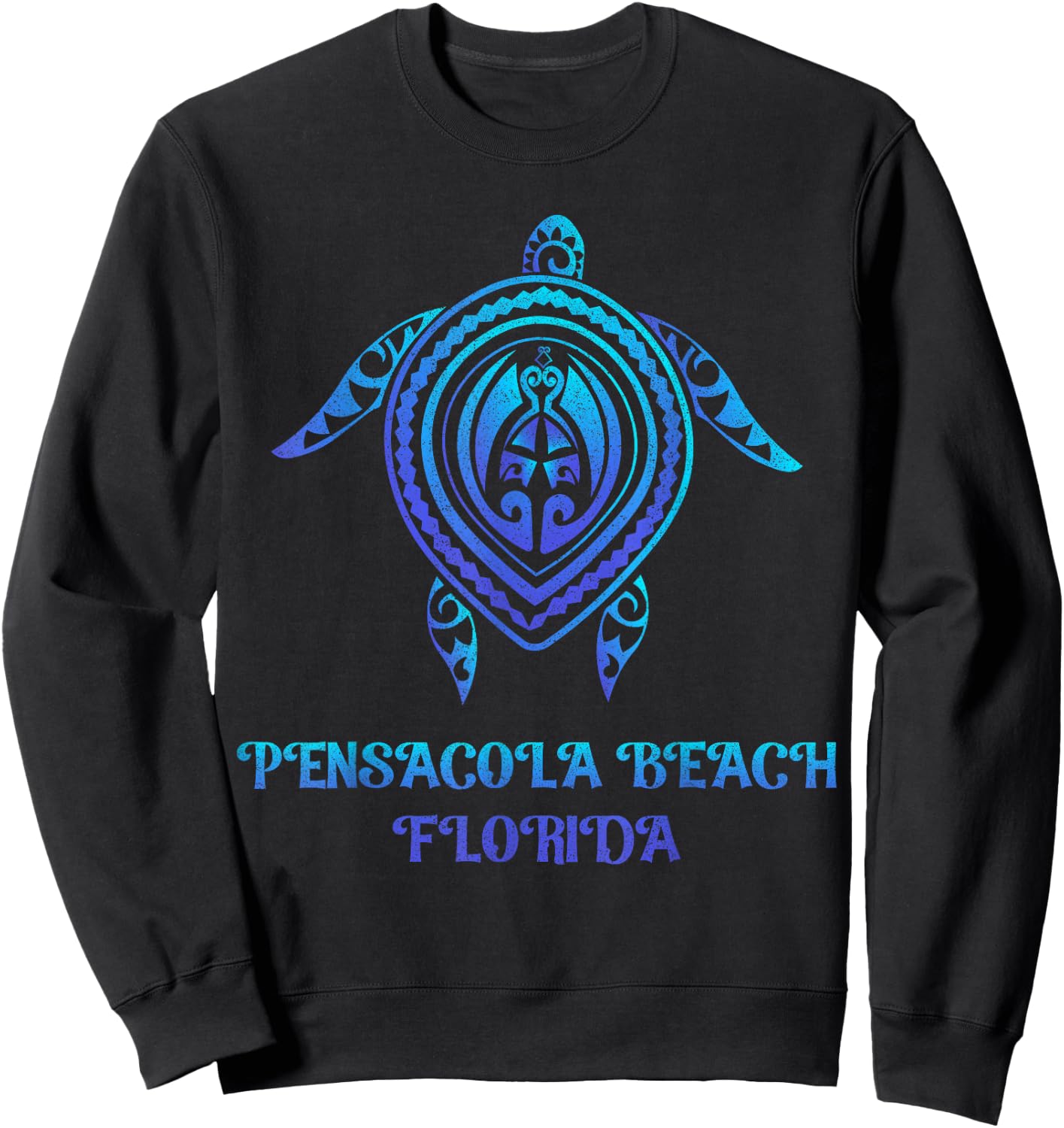 Pensacola Beach Florida Beach Souvenirs Sea Turtle Tribal Women Girls Kids Sweatshirt - Sweatshirt | Black
