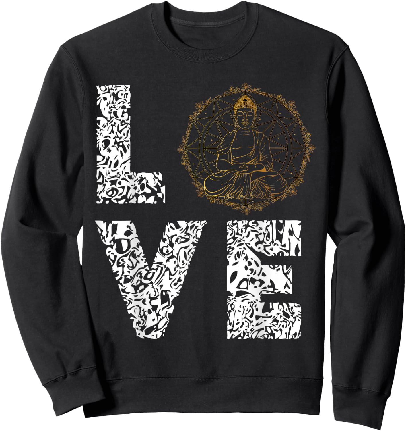 Buddha Love Buddhism Gautama Buddhist Festival Diwali Dhyana Sweatshirt - Sweatshirt | Black