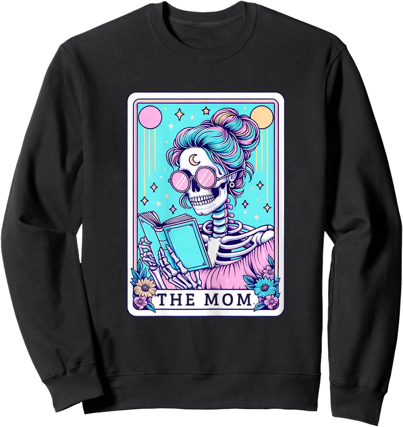 The Mom Tarot Card Skeleton Mothers Day Witch Mom Skull Mama Sweatshirt - Sweatshirt | Black