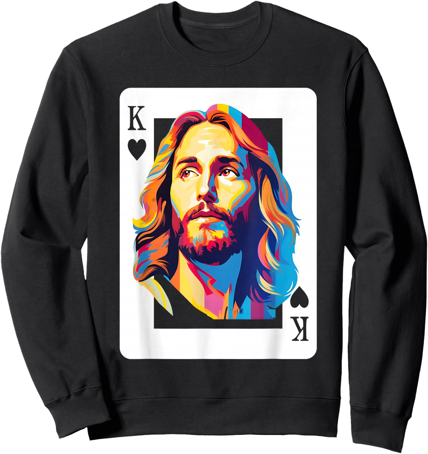 Jesus King Card Christian Women Sweatshirt - Sweatshirt | Black