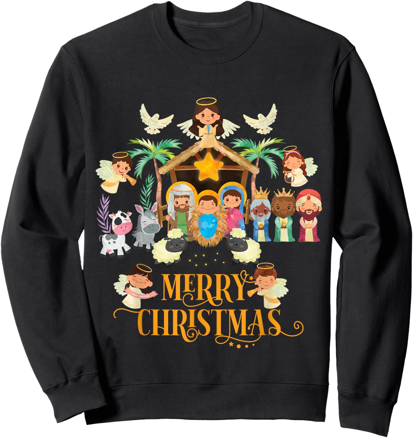 Christmas Nativity True Story Nativity Scene Sweatshirt - Sweatshirt | Black