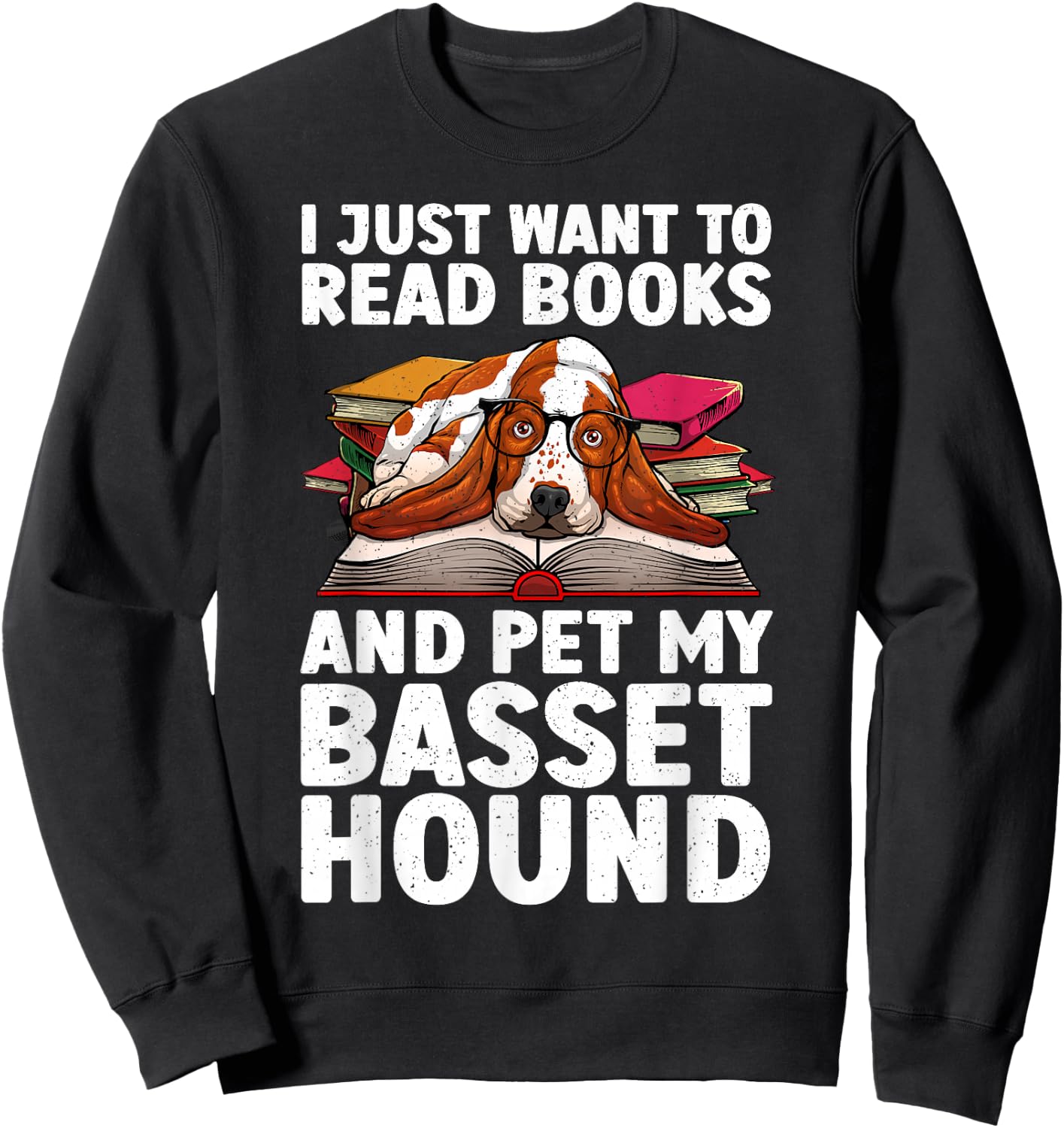 Funny Basset Hound Design Women Basset Hound Lover Sweatshirt - Sweatshirt | Black