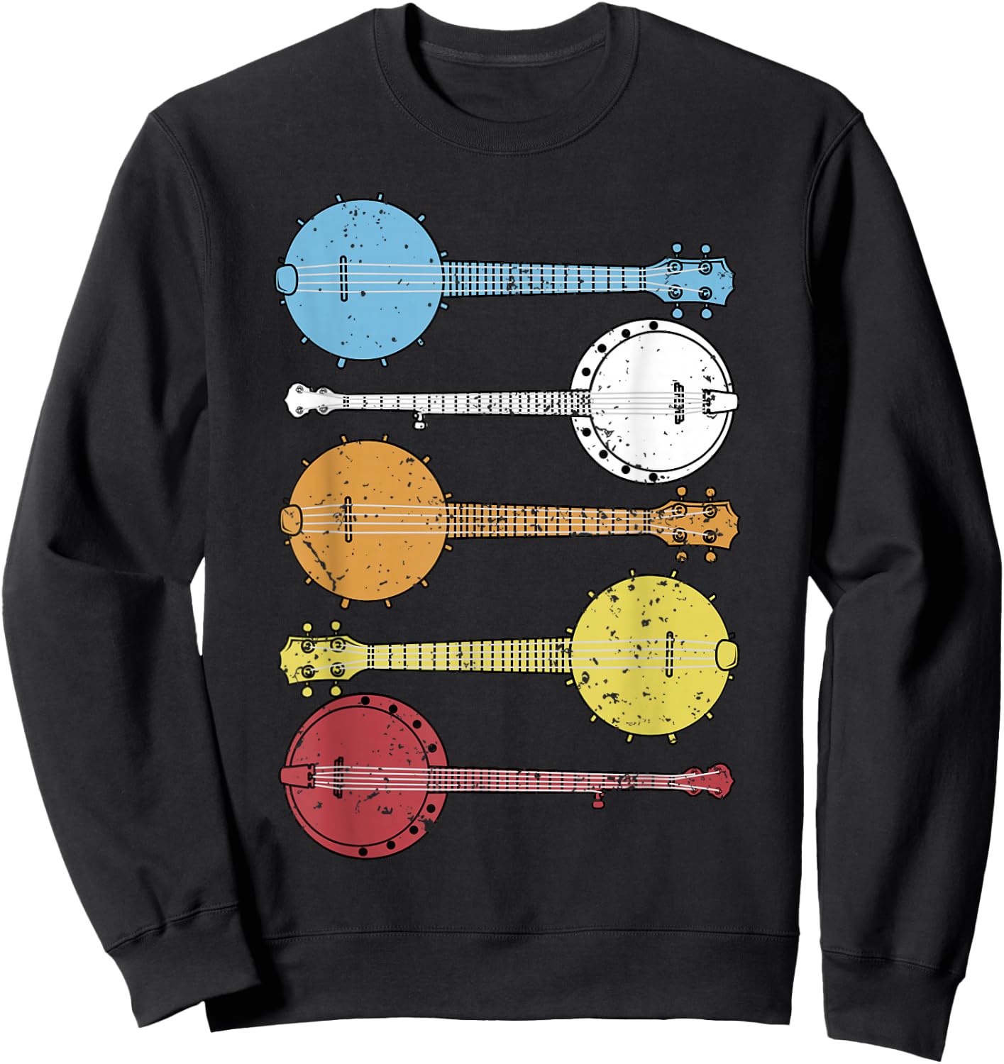 Vintage Banjo Shirt Retro Banjo Gift Country Music Bluegrass Sweatshirt - Sweatshirt | Black