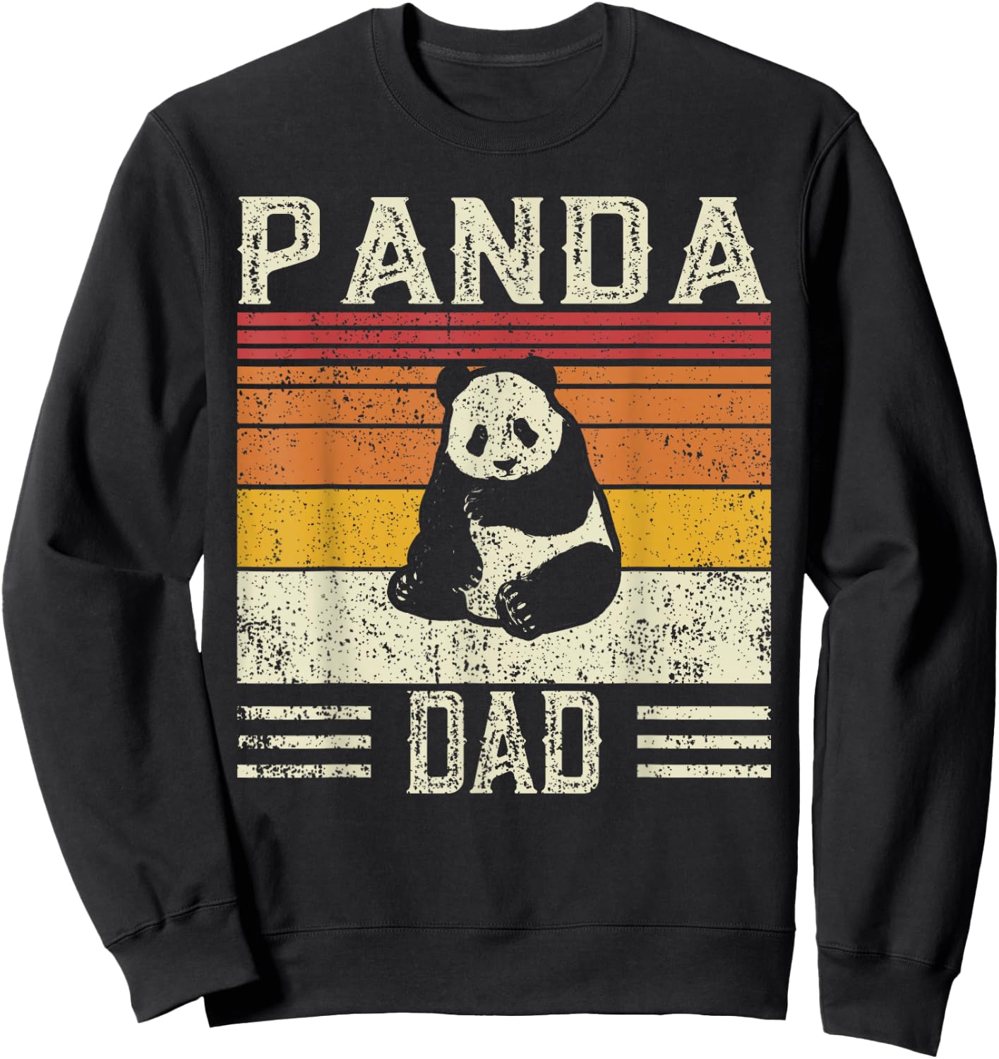 Best Panda Dad Men - Vintage Panda Sweatshirt - Sweatshirt | Black