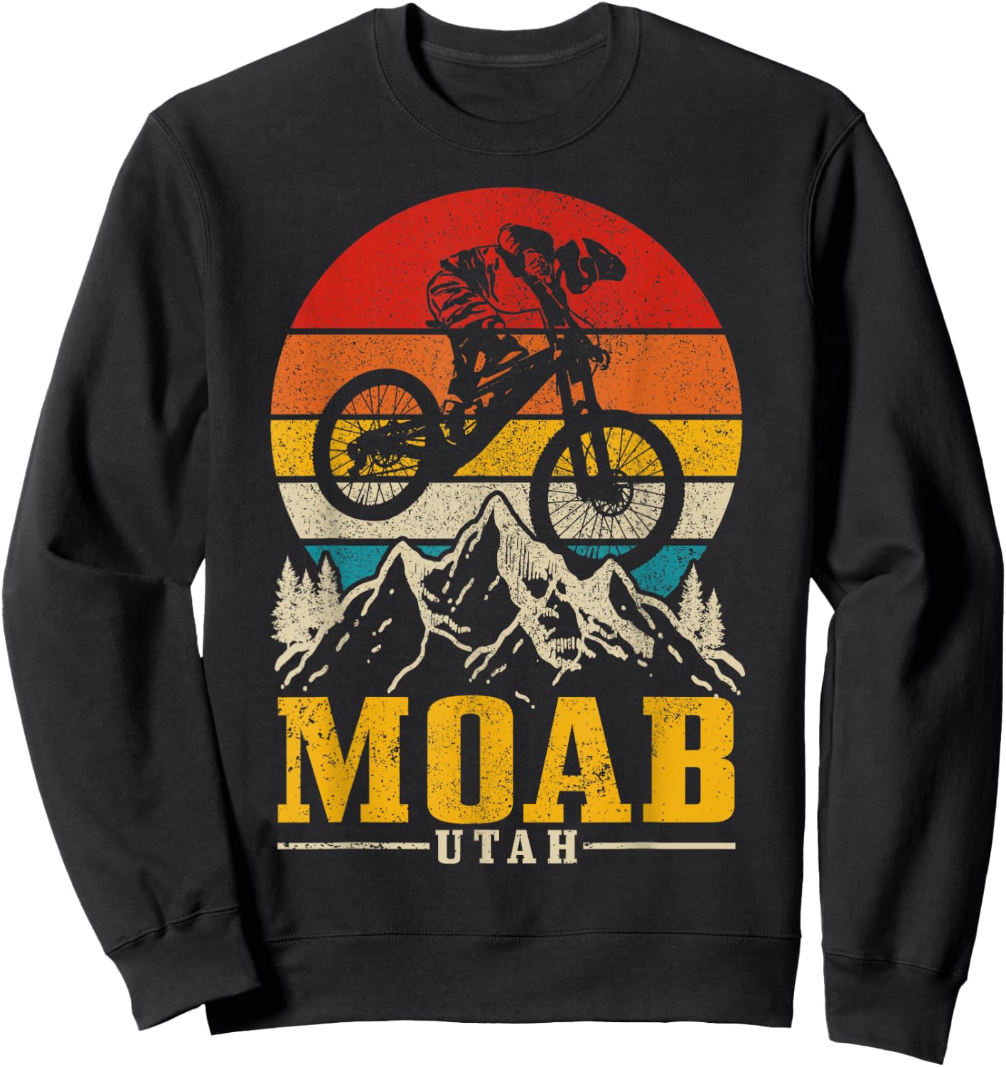 Moab Utah Vintage Mountain Bike MTB Downhill USA Sweatshirt - Sweatshirt | Black