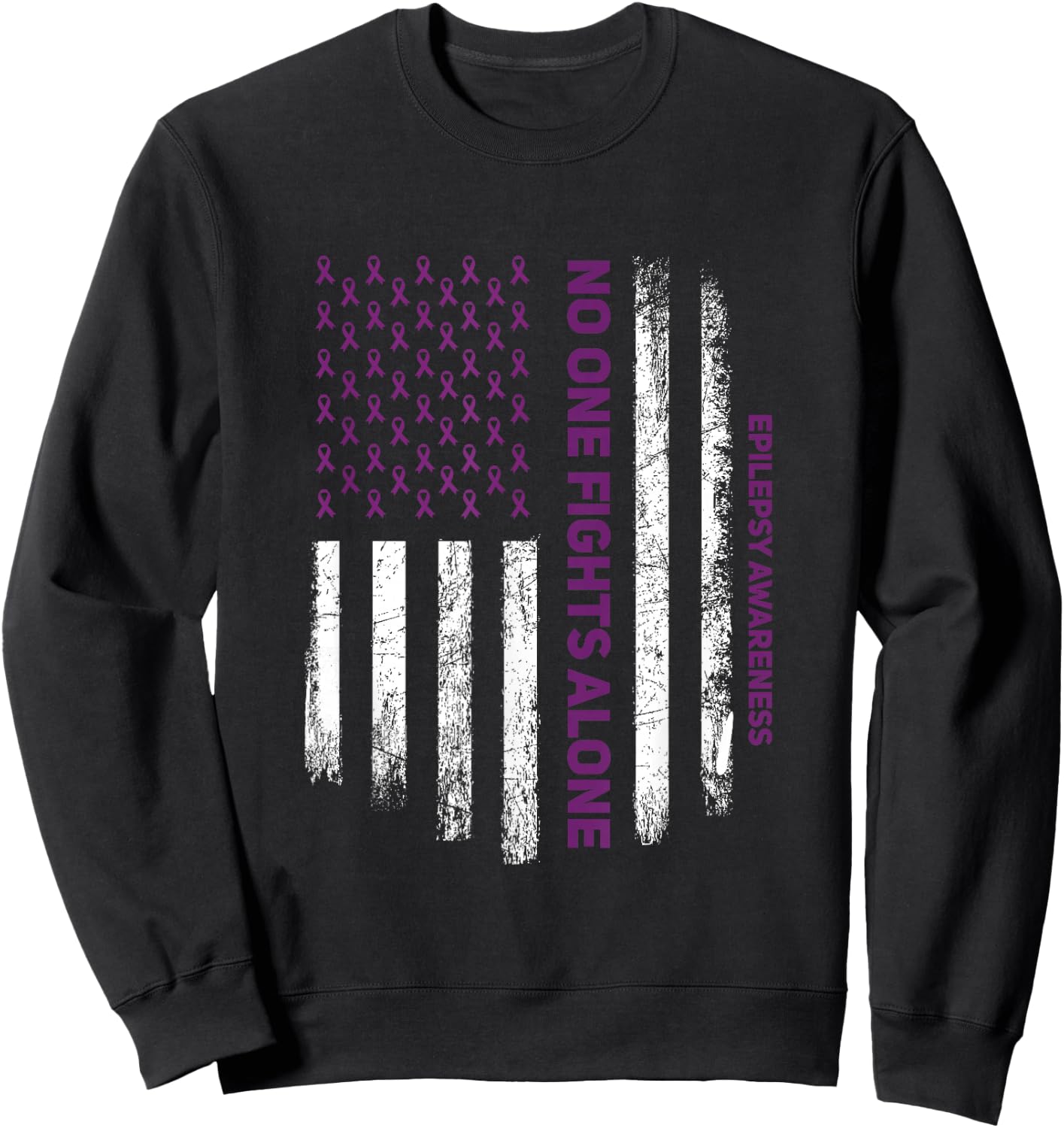 for Purple Ribbon Warrior & Supporters - Epilepsy Awareness Small Sweatshirt - Sweatshirt | Black