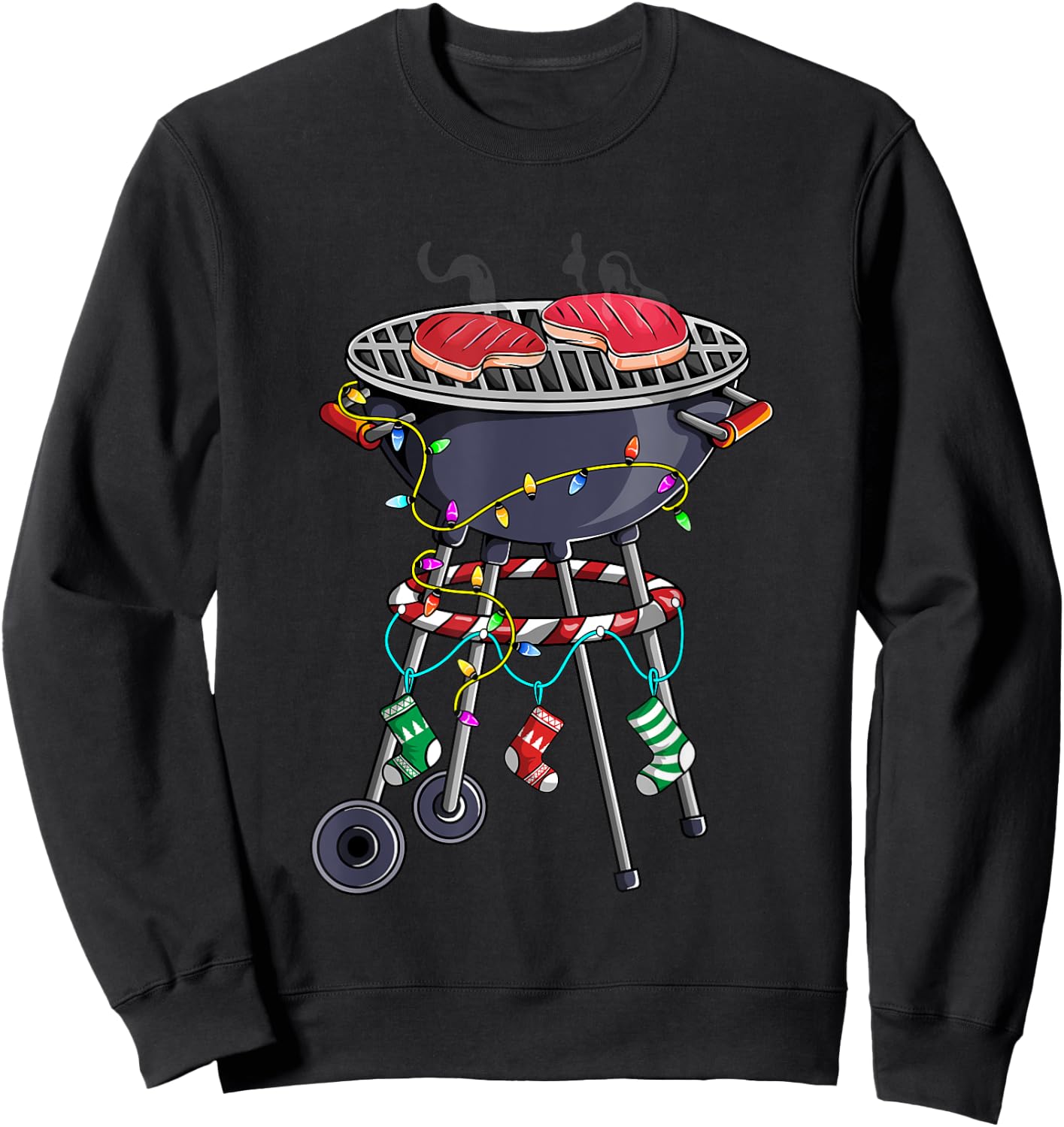 Christmas Grill Design For Holiday Themed Christmas BBQ Sweatshirt - Sweatshirt | Black
