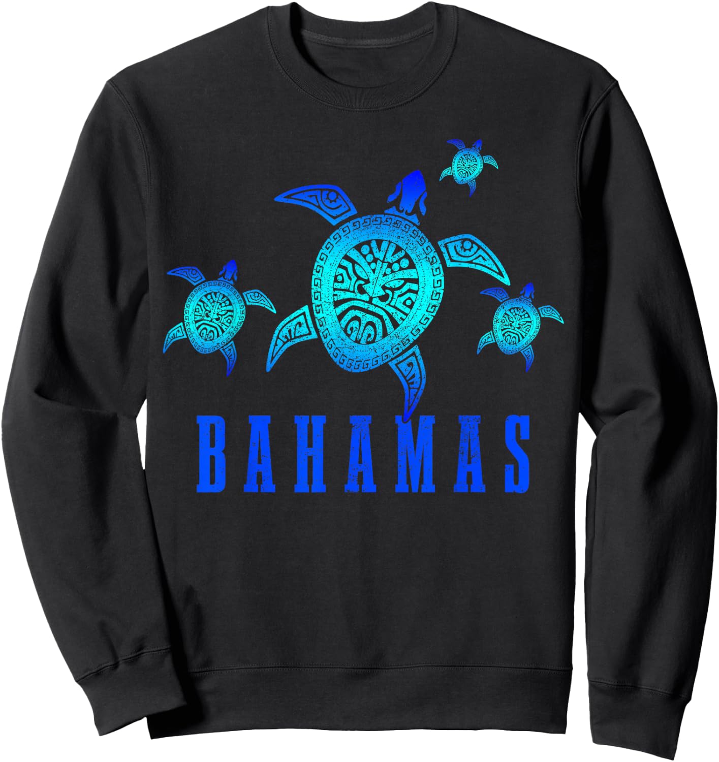 Bahamas Sea Turtle Tribal Pattern Scuba Diving Diver Bahamas Sweatshirt - Sweatshirt | Black